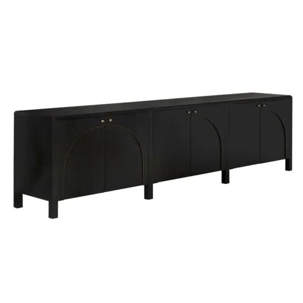 Weston Sideboard | Hand Rubbed Black with Light Brown Trim
