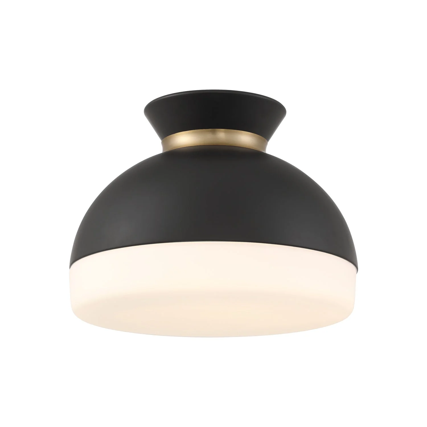 Brian Patrick Flynn Gidget 15” Matte Black + Vibrant Gold Flush Mount