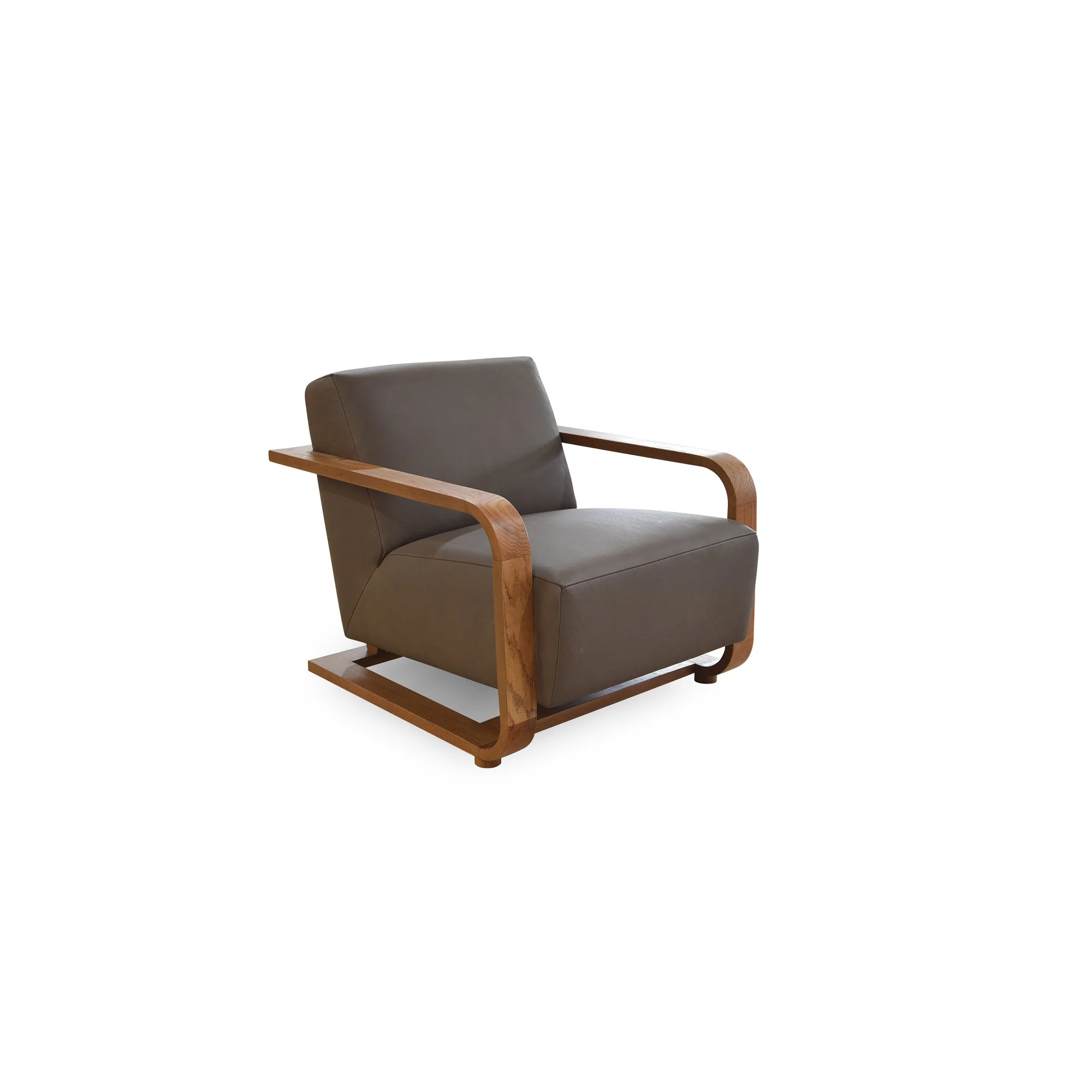 Eckersley Lounge Chair Cool Brown Leather - Image 2