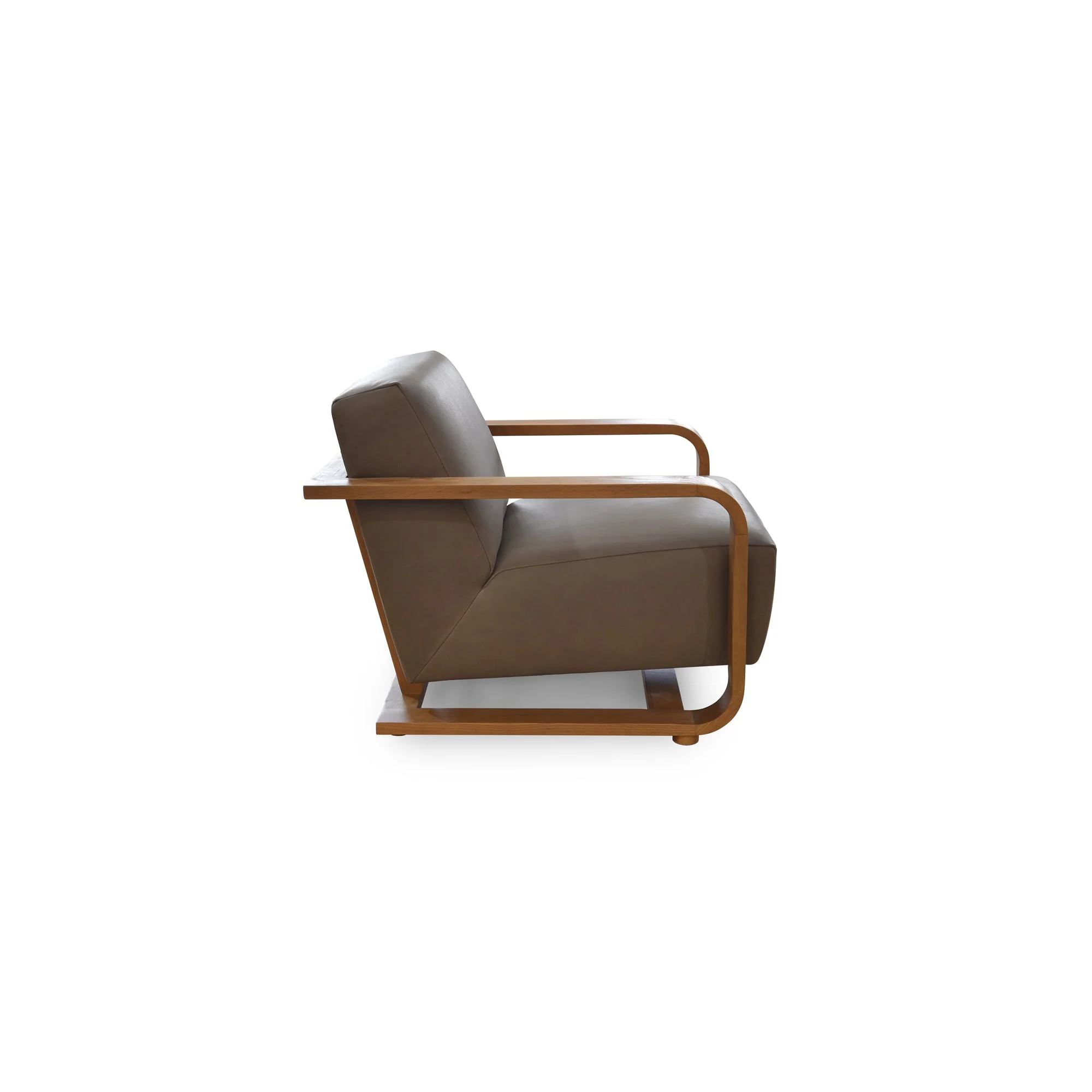 Eckersley Lounge Chair Cool Brown Leather - Image 3