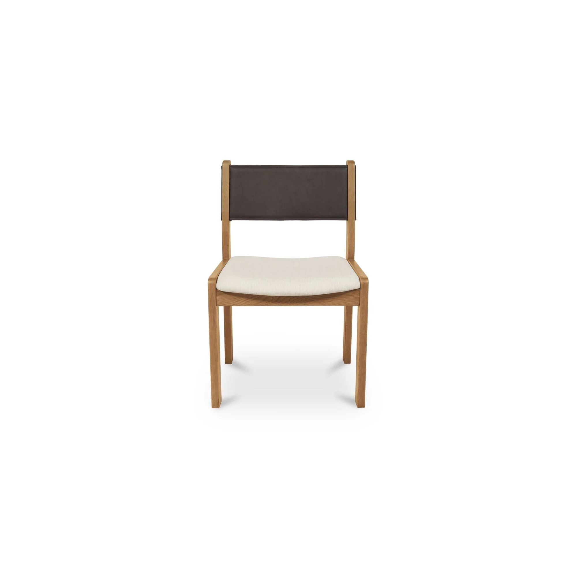 Carol Dining Chair Deep Brown Leather Set of Two - Image 1