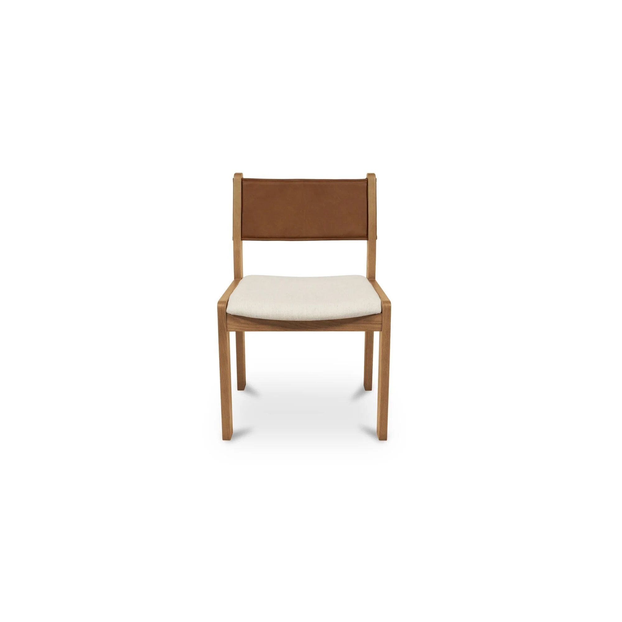 Carol Dining Chair Tan Leather Set of Two - Image 1