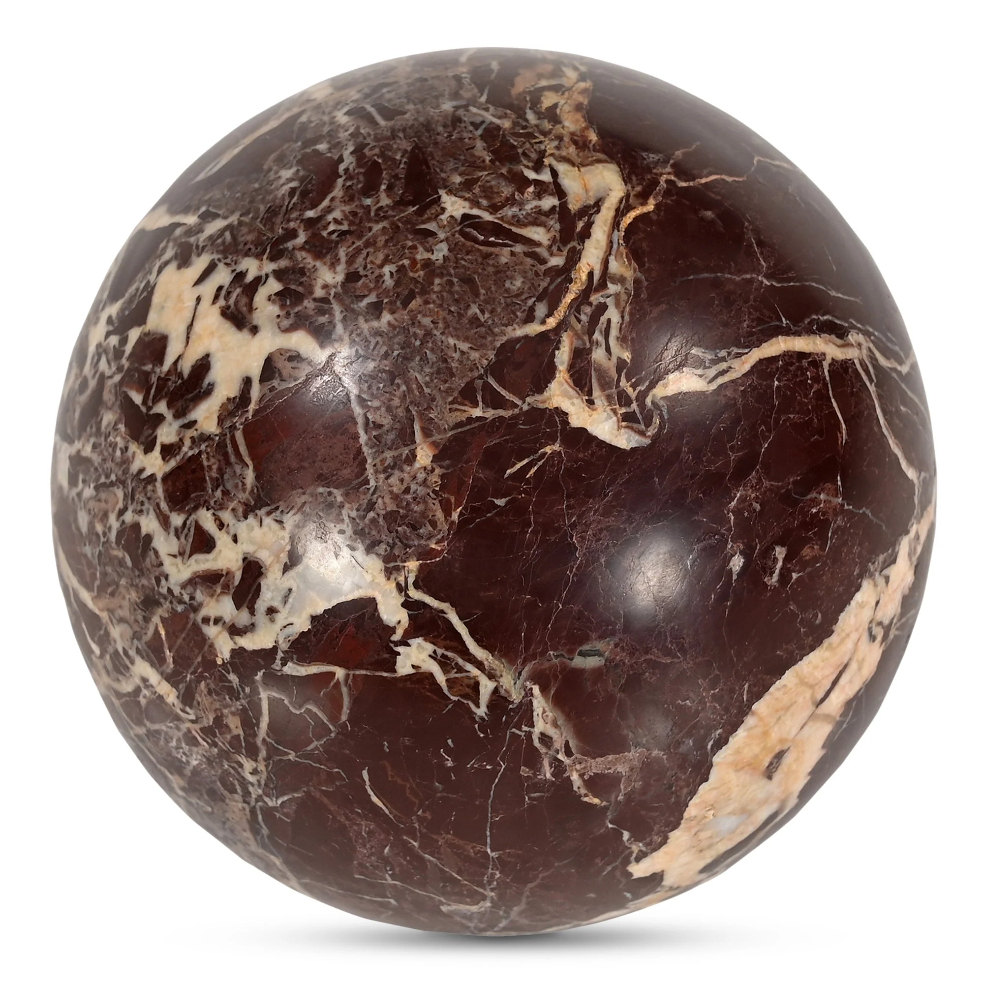 Odessa Sphere Tabletop Accent Red Levanto Marble - Image 2