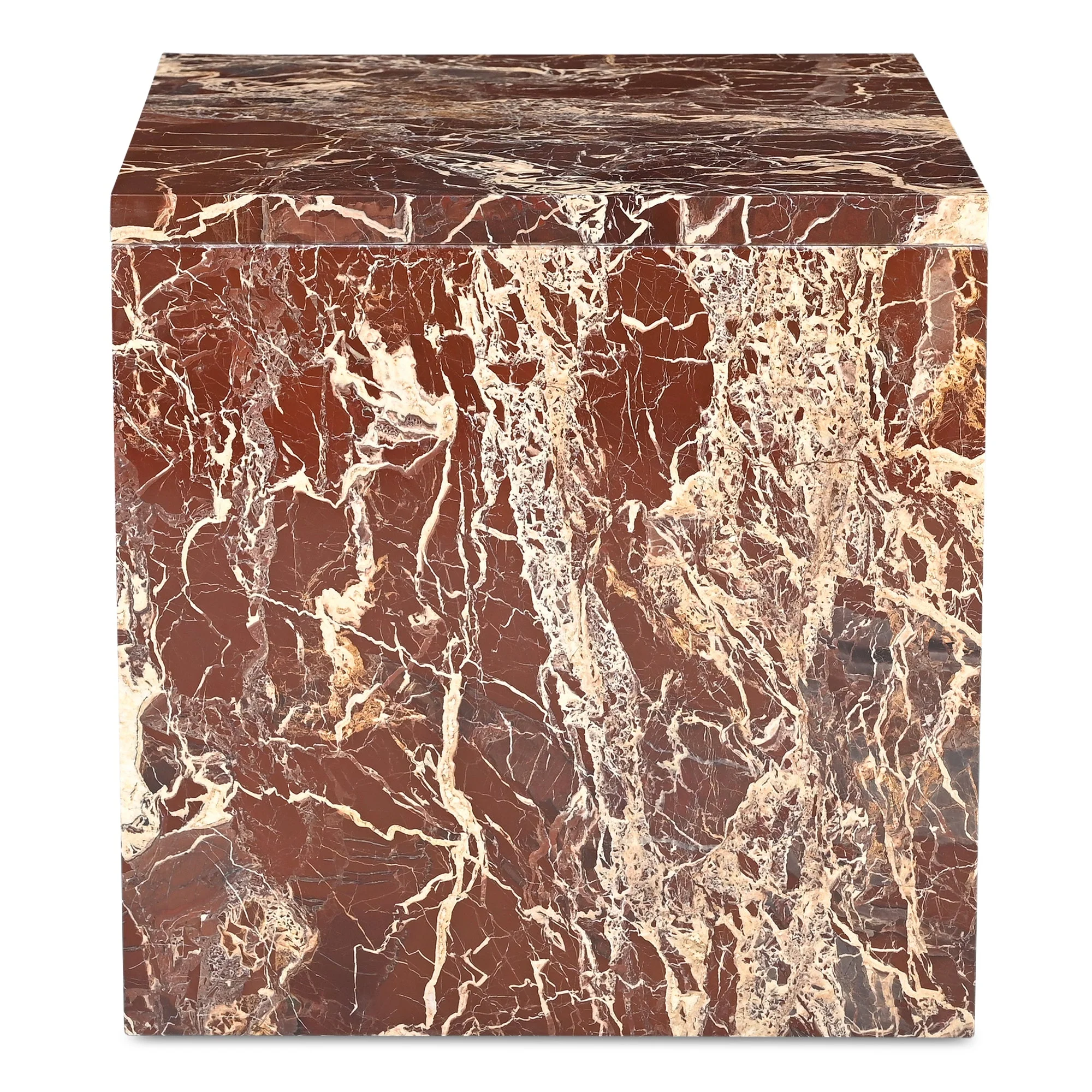 Rosa Accent Table Rosso Levanto Marble - Image 3