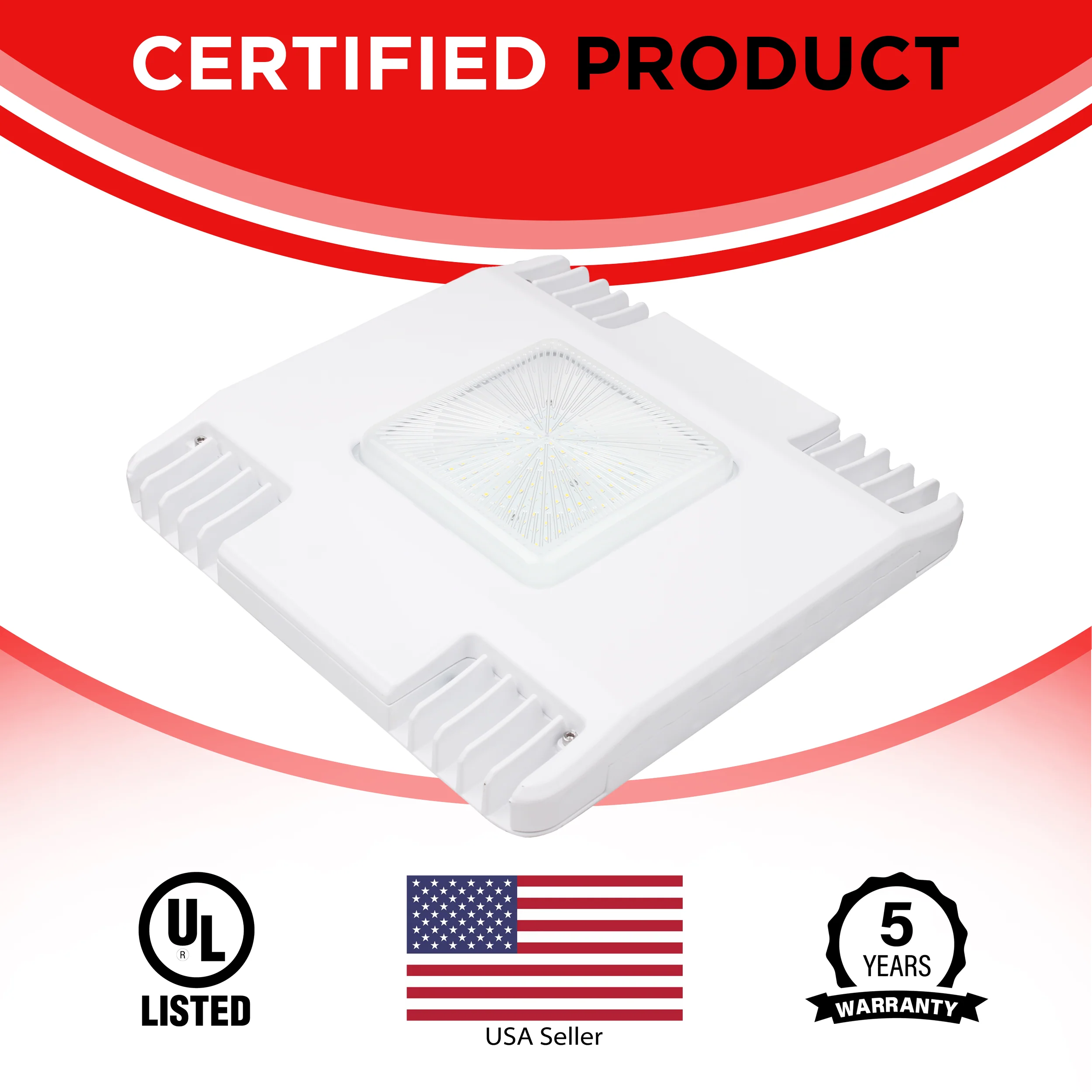 150W LED Gas Station Canopy Light - 18600 lumens - IP65 UL Listed #101 - Image 3