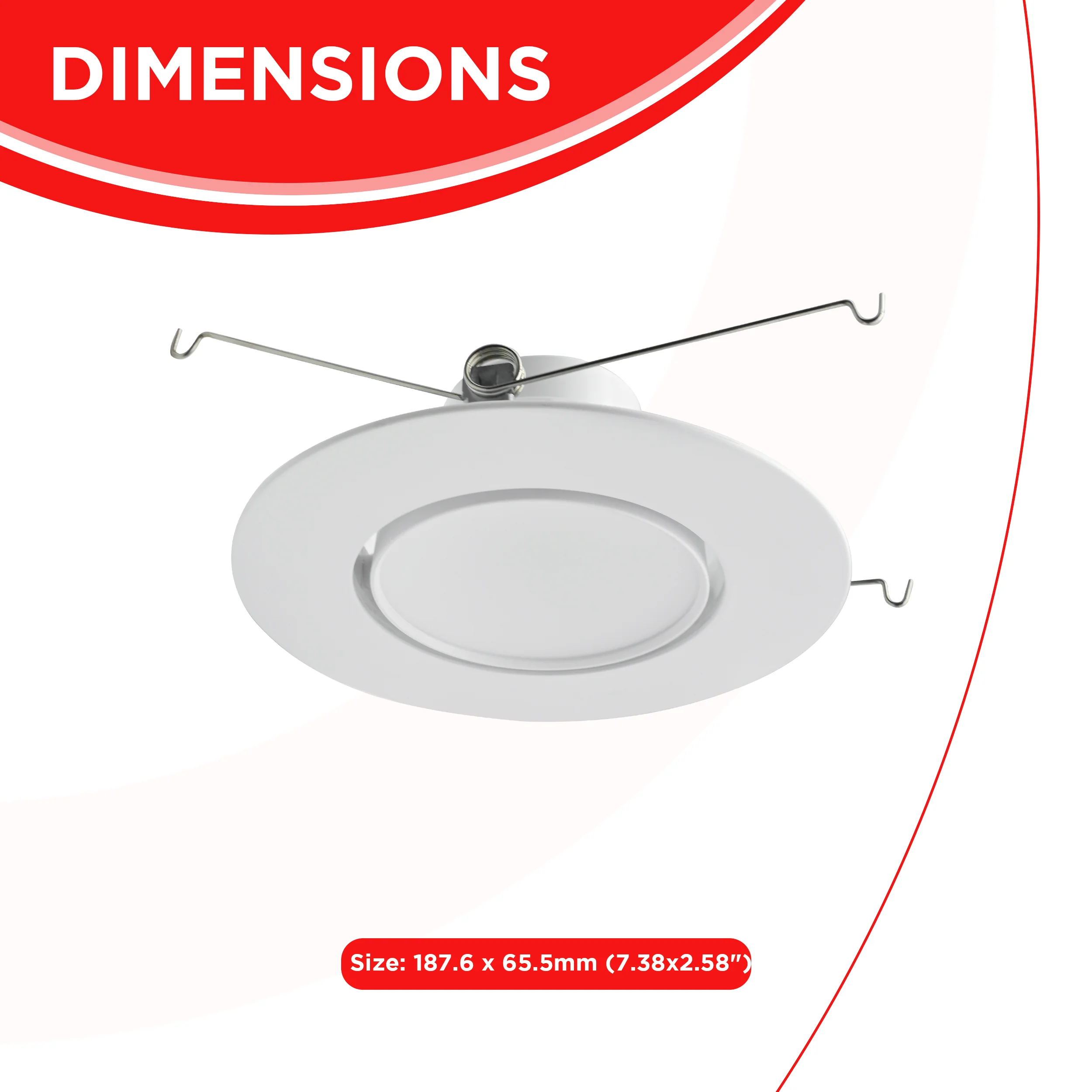 6" 16W Gimbal Retrofit Recessed Downlight - Eyeball Adjustable Spotlight - 5CCT - 1200 lumens #270 - Image 3
