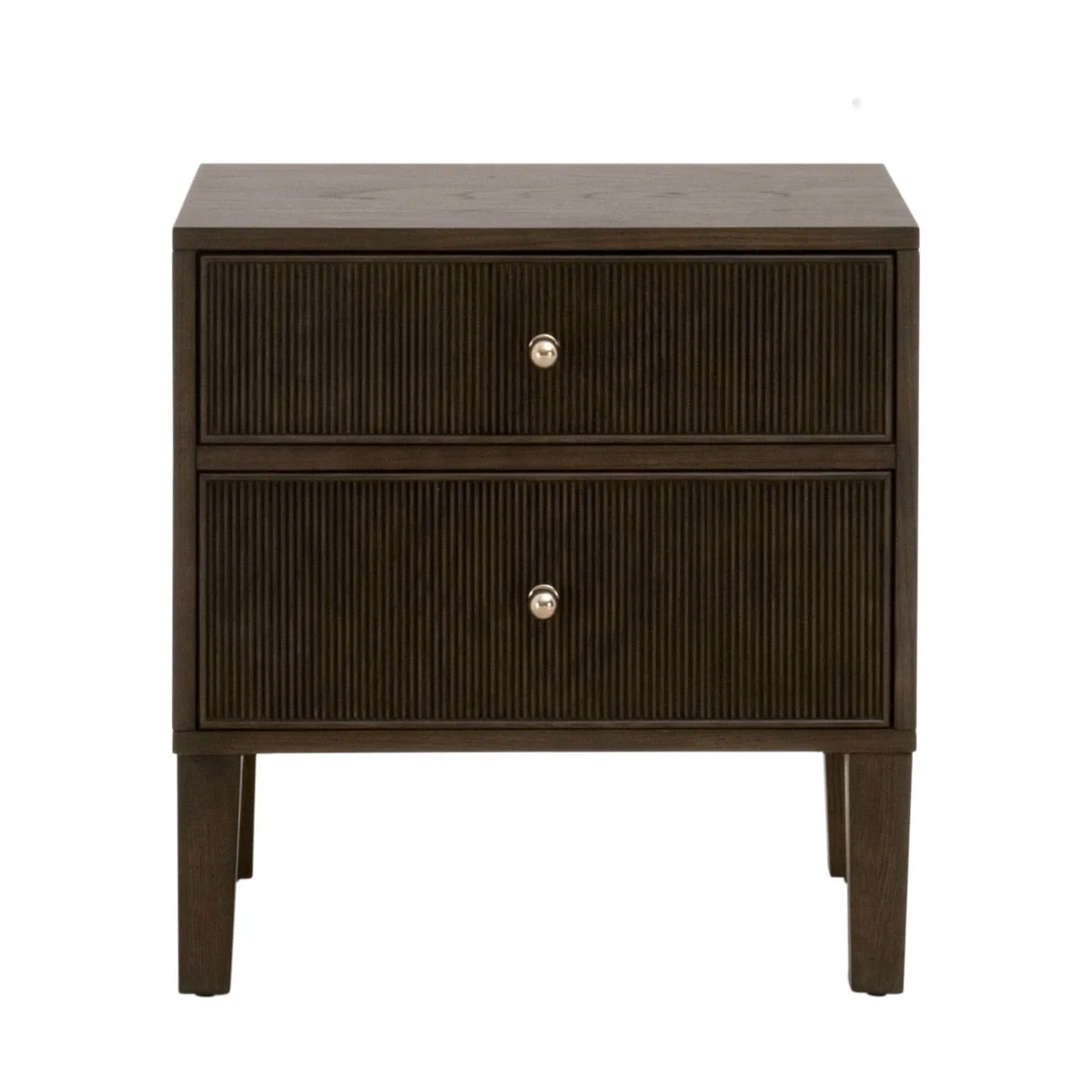 Highland 2-Drawer Nightstand | Dutch Brown Oak - Image 1
