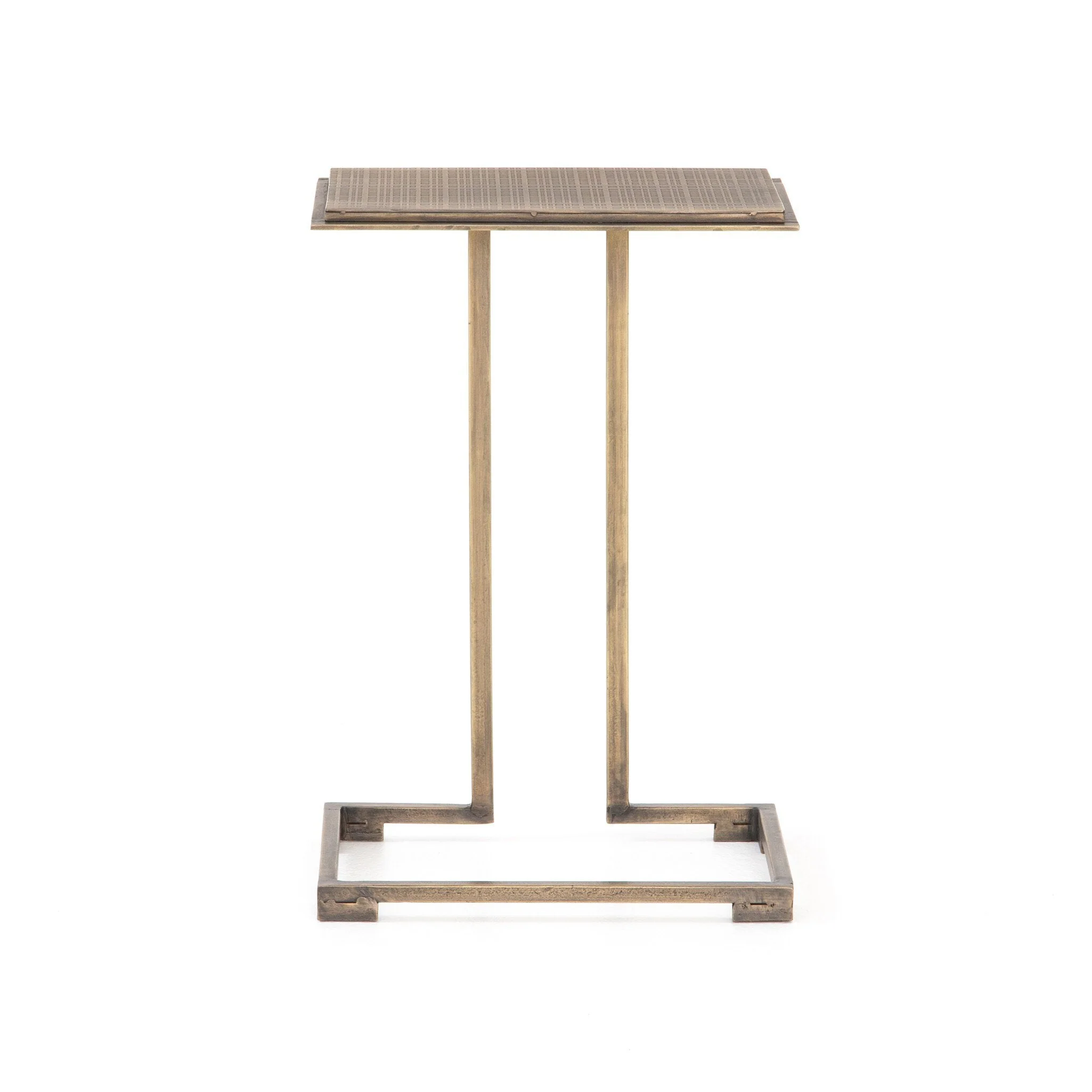 Acid Etch C Table - Acid Etched Aged Brass - Image 1