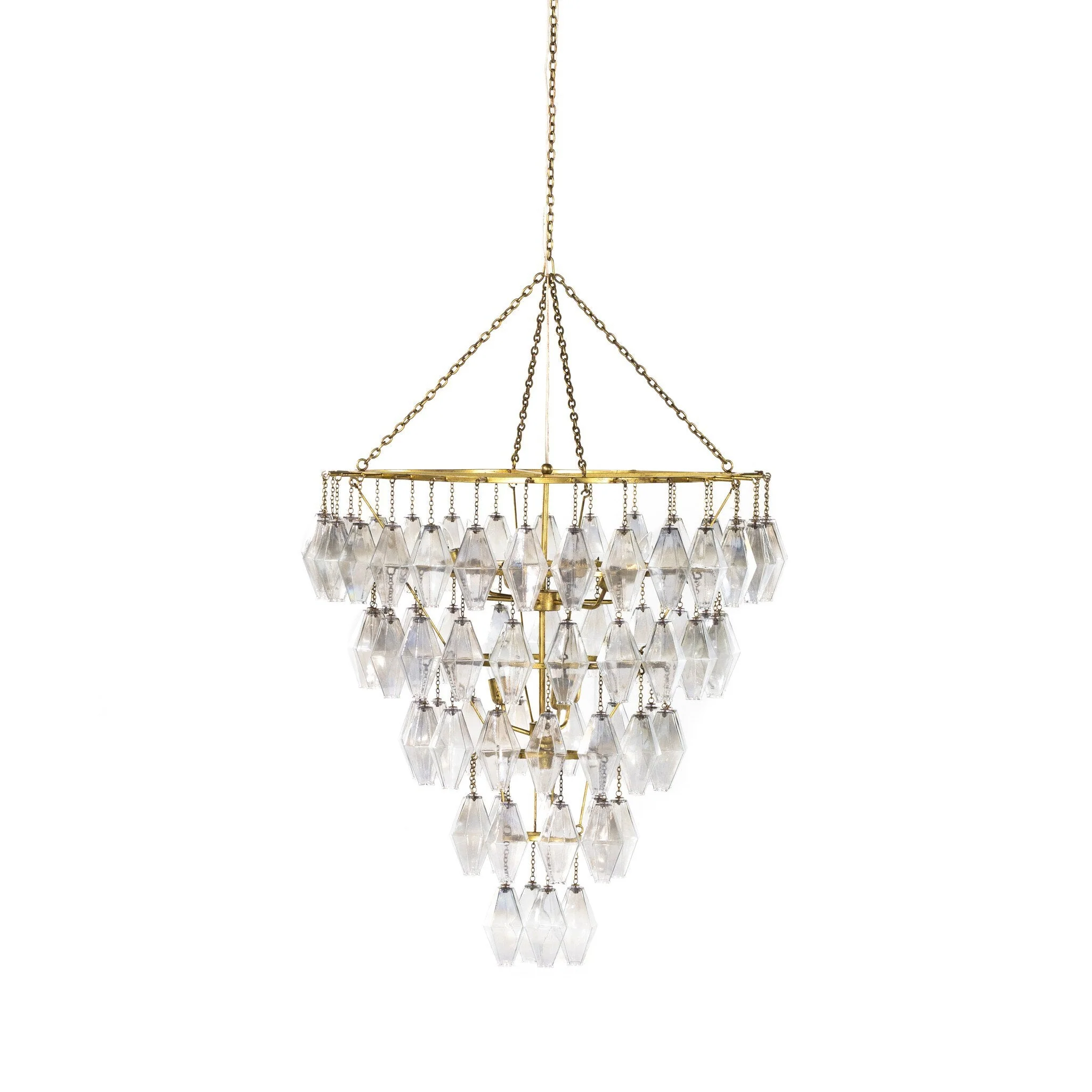 Adeline Large Round Chandelier - Gold Leaf - Image 3