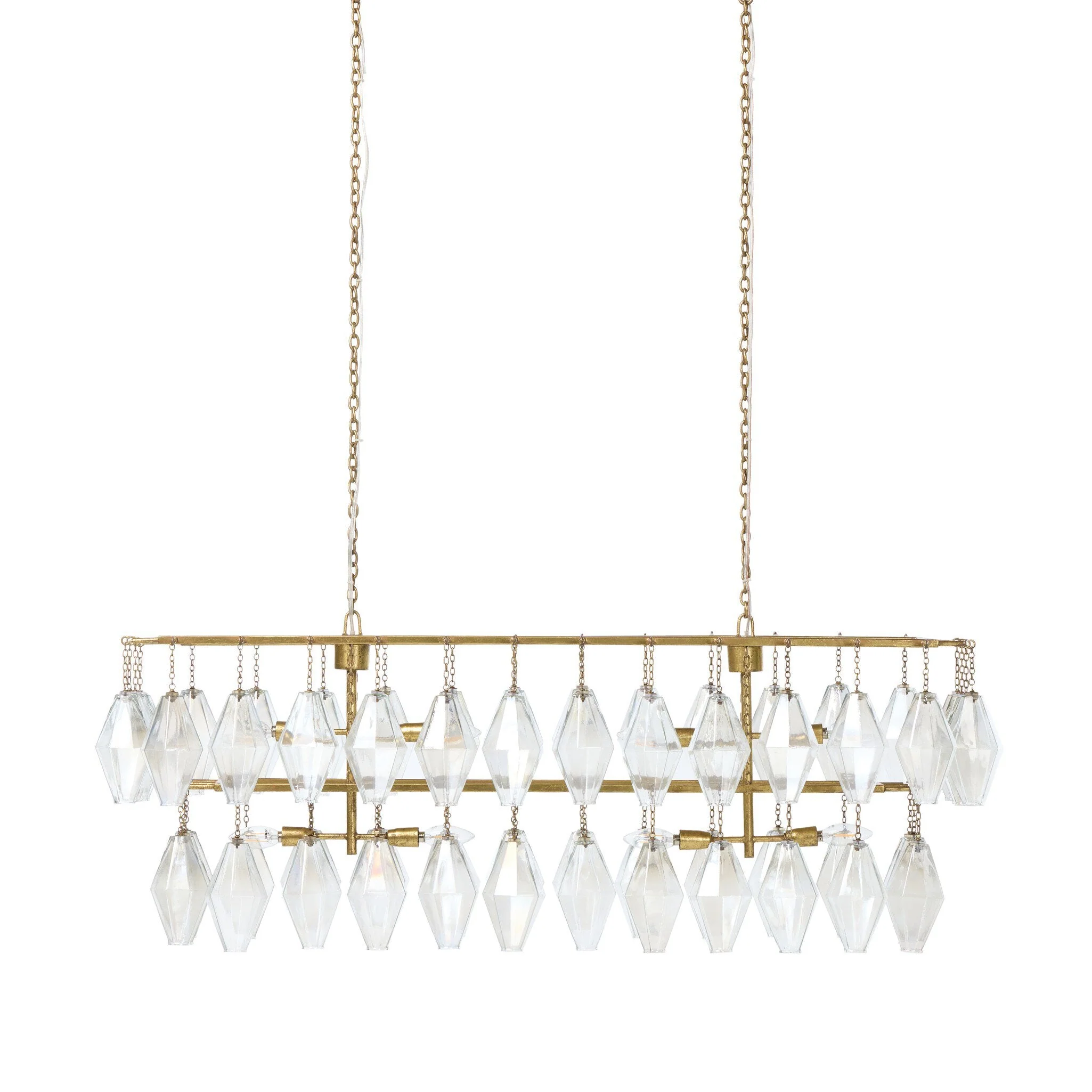 Adeline Rectangular Chandelier – Gold Leaf