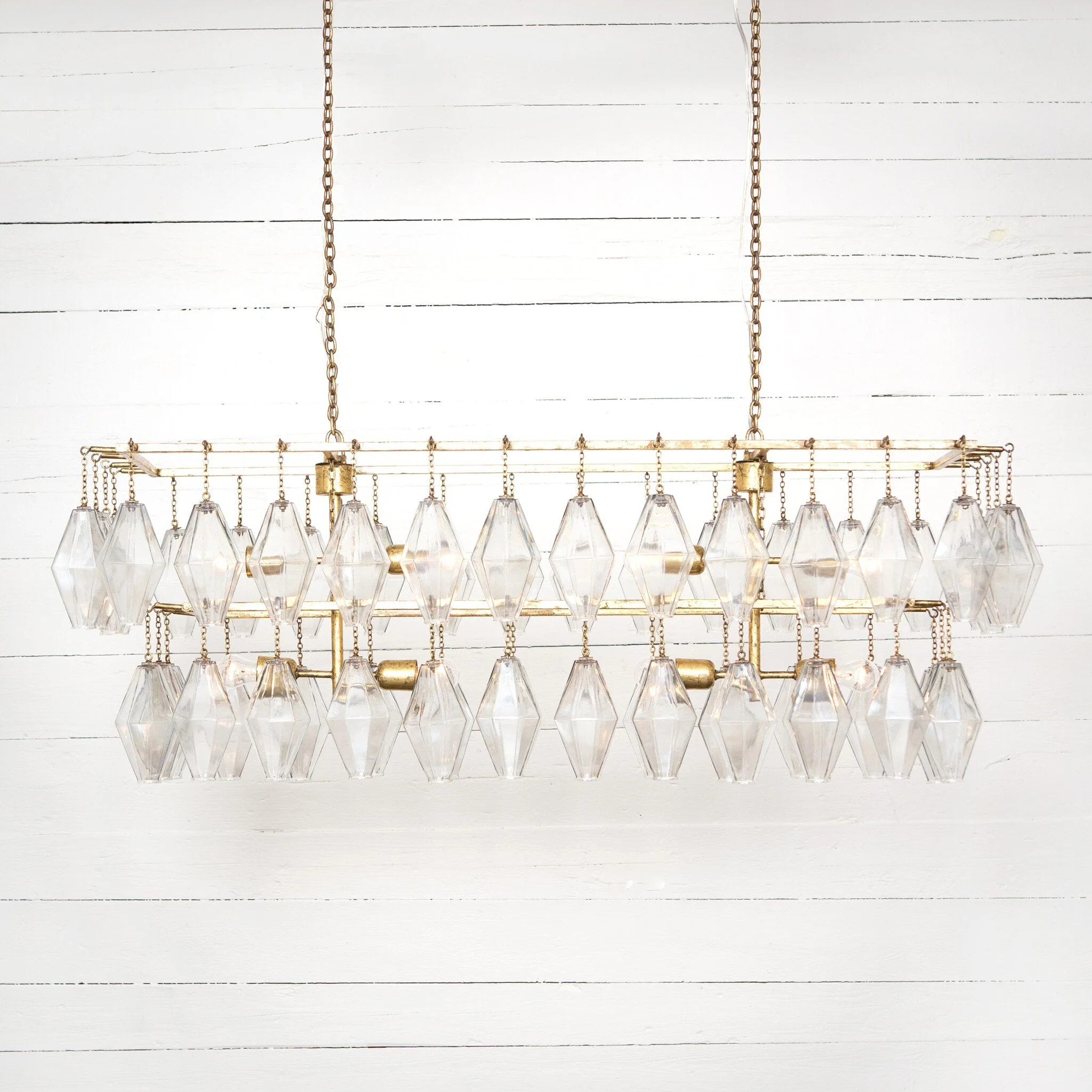 Adeline Rectangular Chandelier - Gold Leaf - Image 2