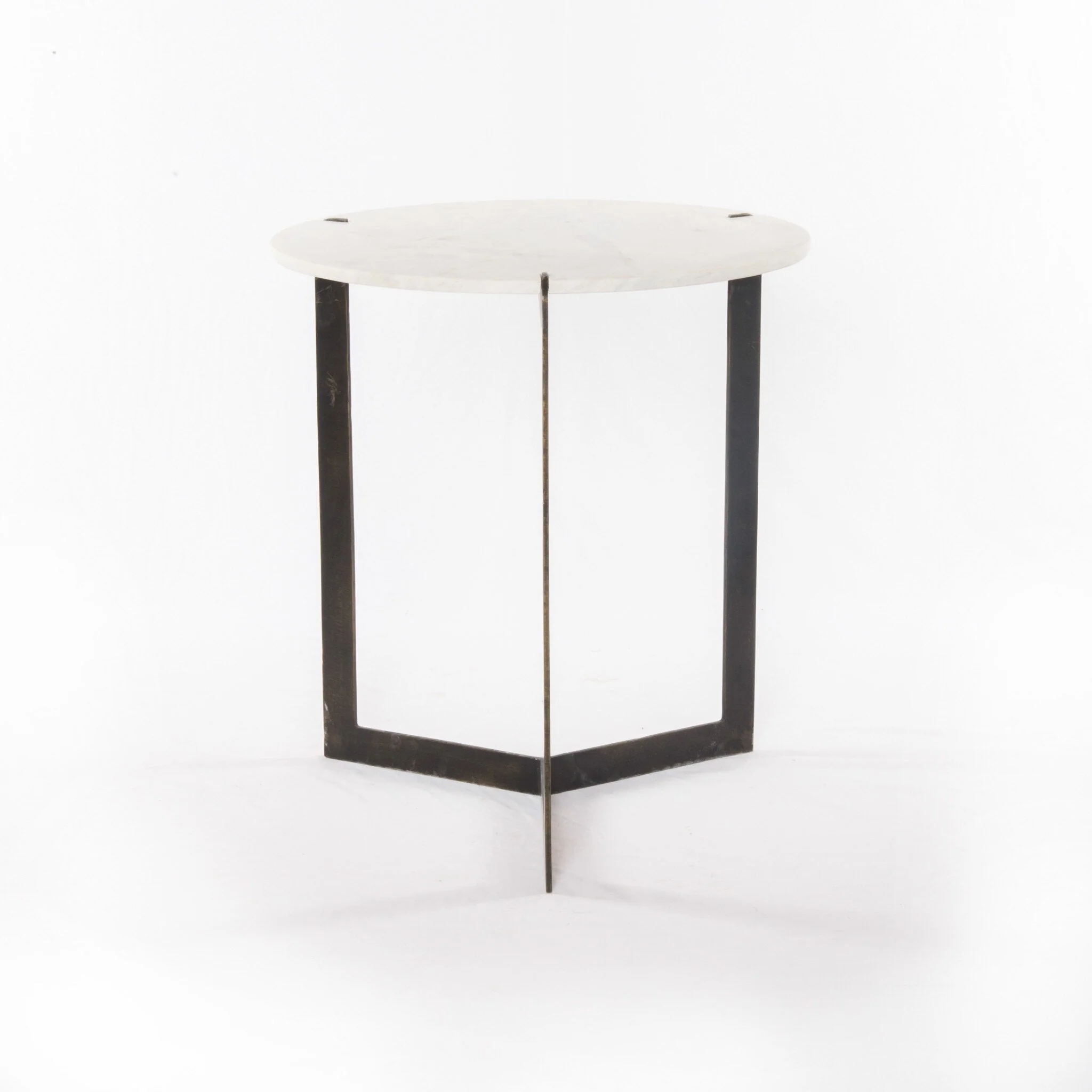 Kiva End Table - Polished White Marble - Image 3