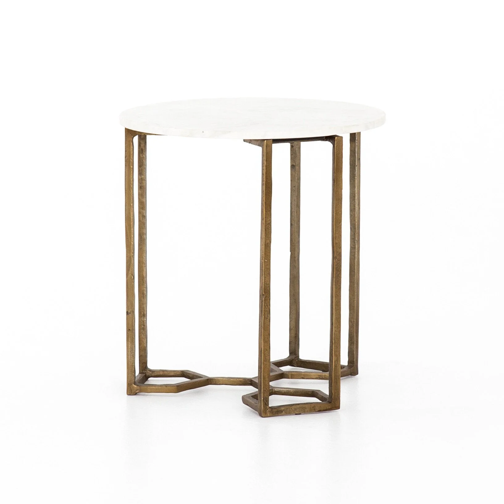 Naomi Marble End Table - Polished White Marble - Image 1
