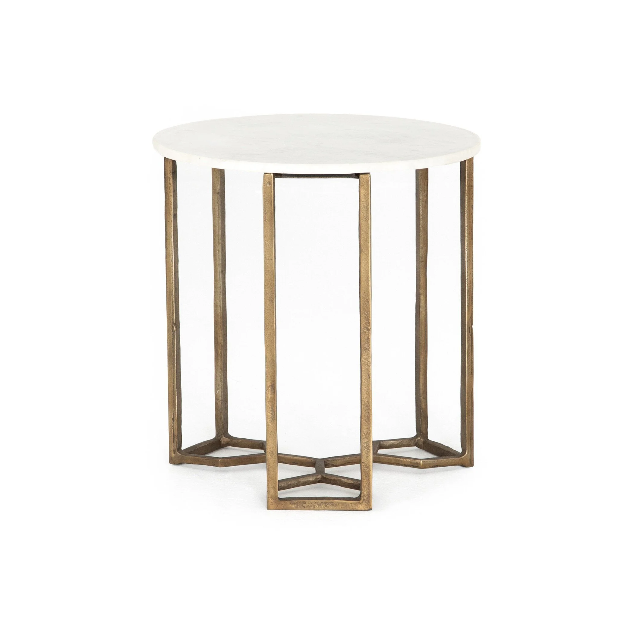 Naomi Marble End Table - Polished White Marble - Image 2