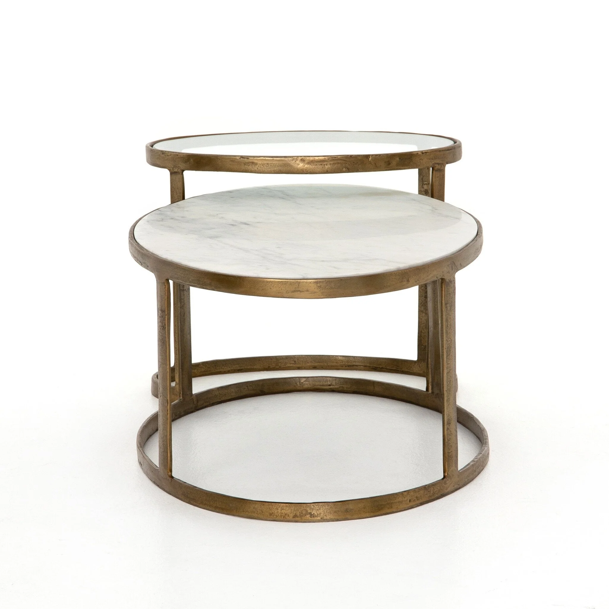 Calder Nesting Coffee Table - Polished White Marble - Image 3