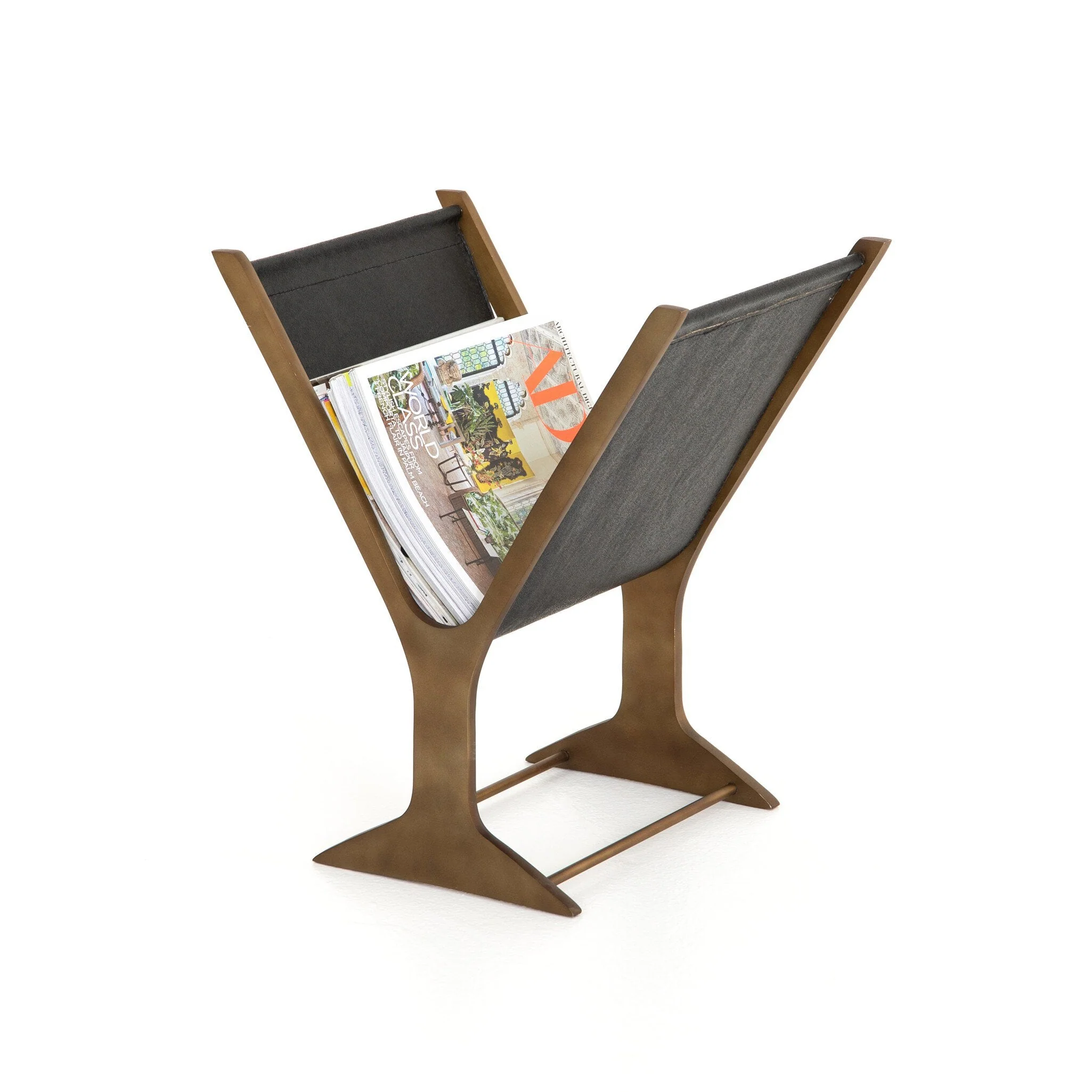 Feldman Magazine Rack - Rustic Brass - Image 2