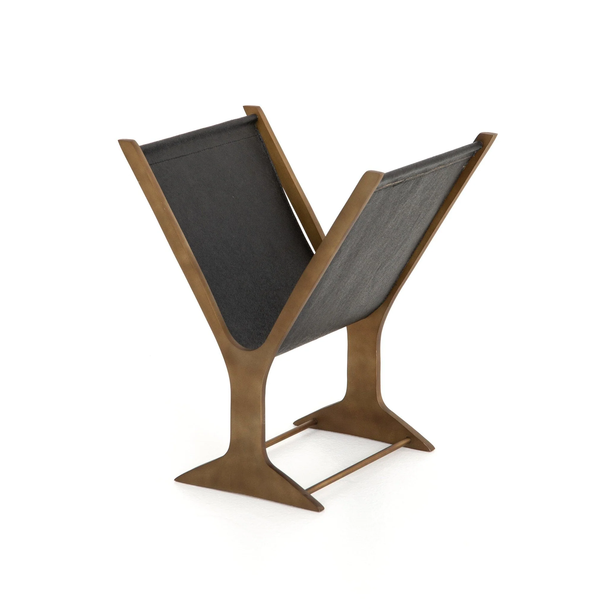 Feldman Magazine Rack - Rustic Brass - Image 1