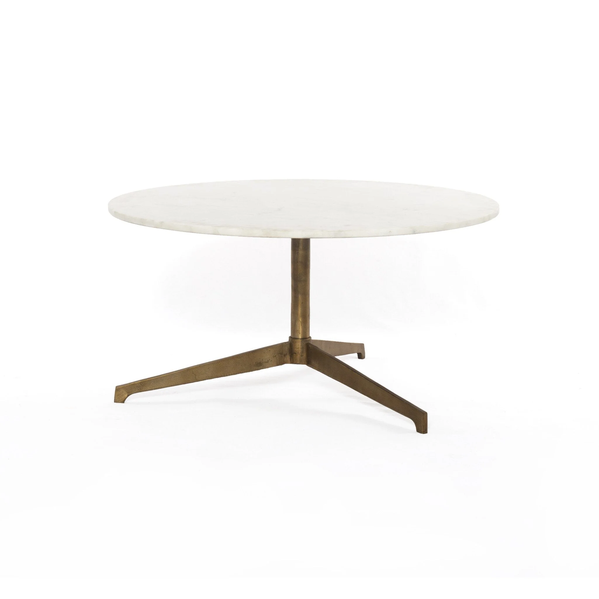 Helen Round Coffee Table - Polished White Marble - Image 2