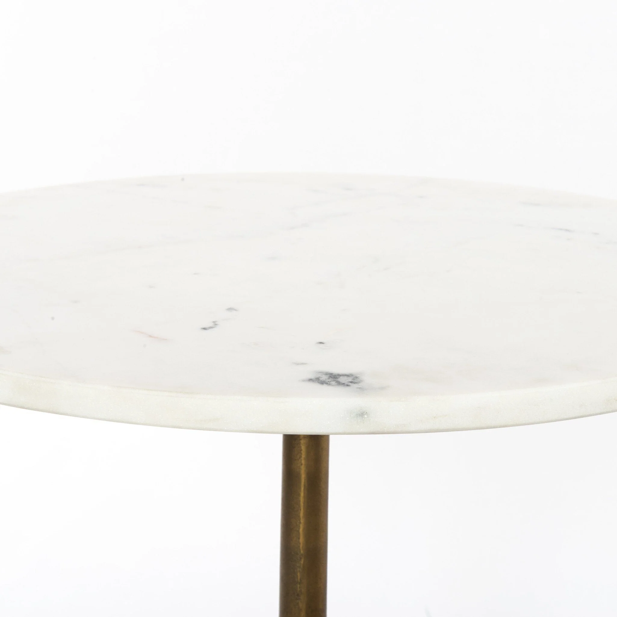 Helen End Table - Polished White Marble - Image 3