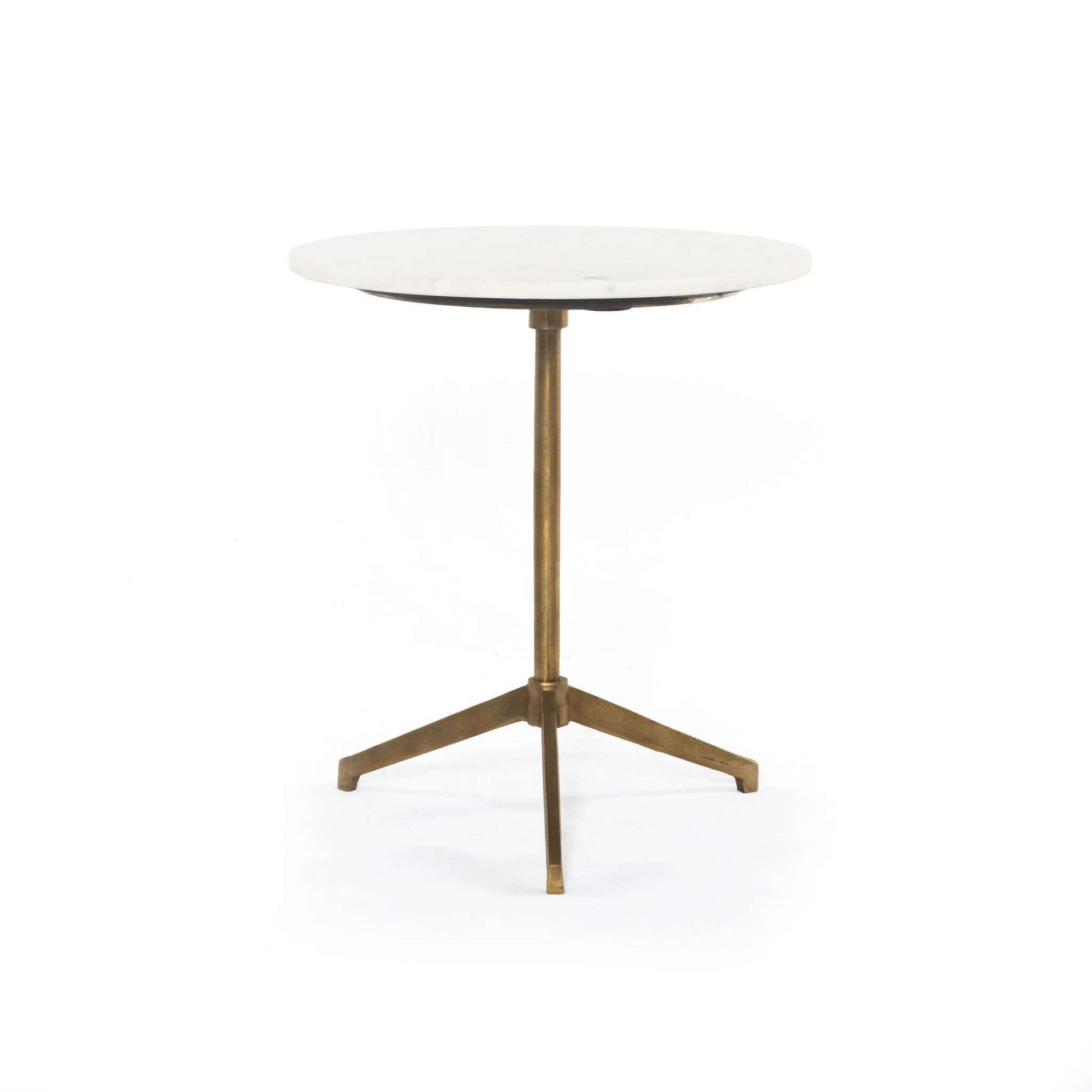Helen End Table – Polished White Marble