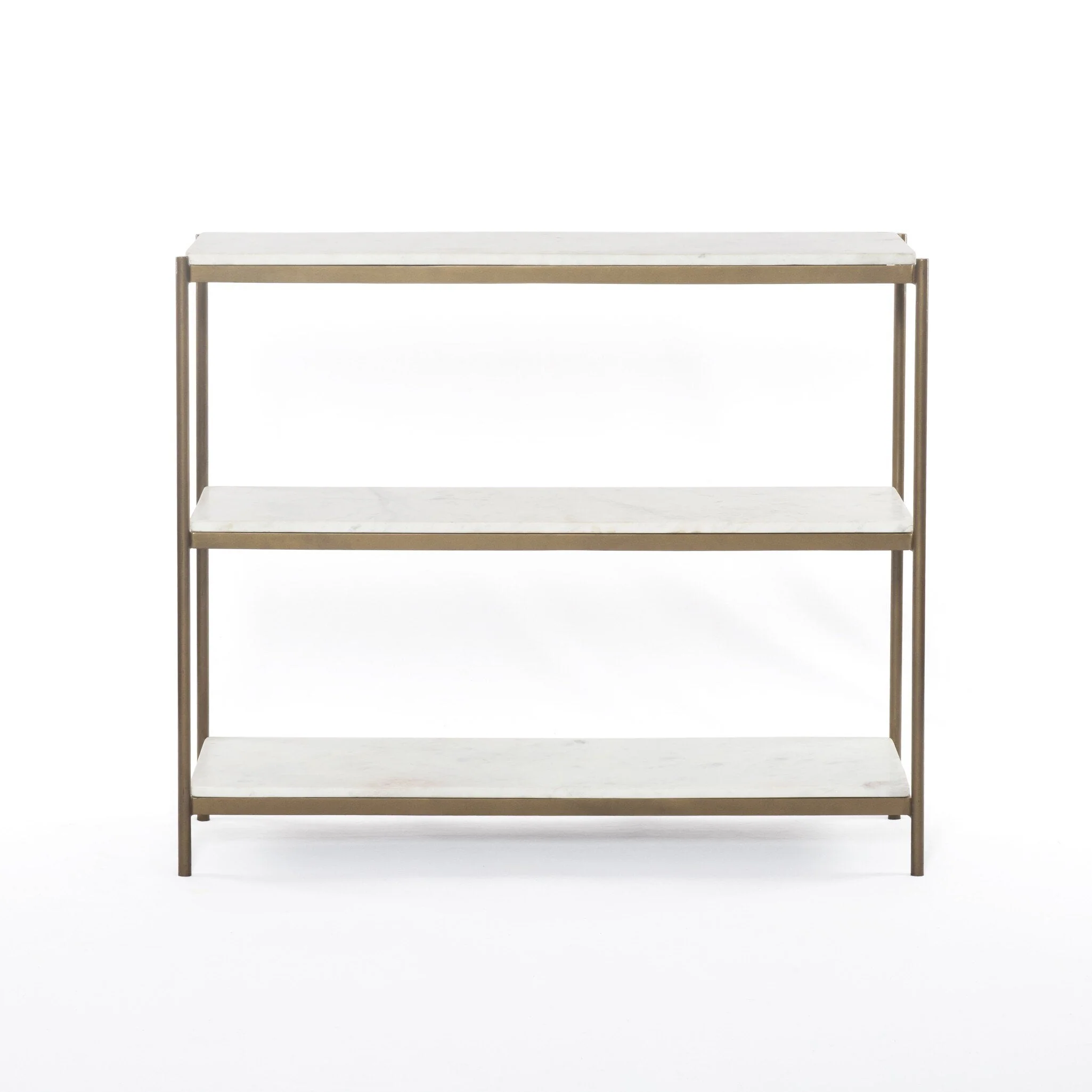 Felix Small Console Table - Polished White Marble - Image 1