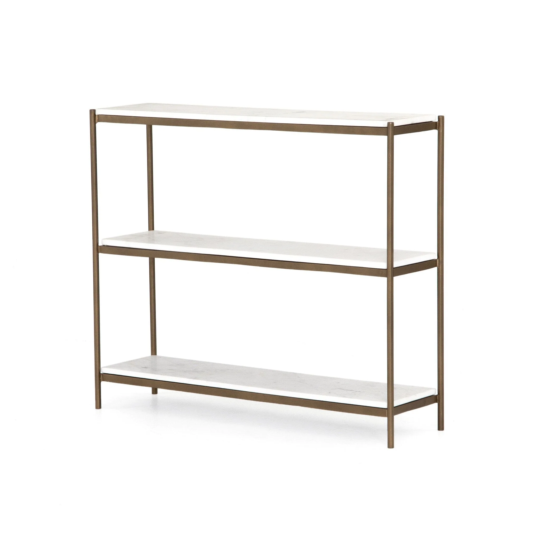 Felix Small Console Table - Polished White Marble - Image 2