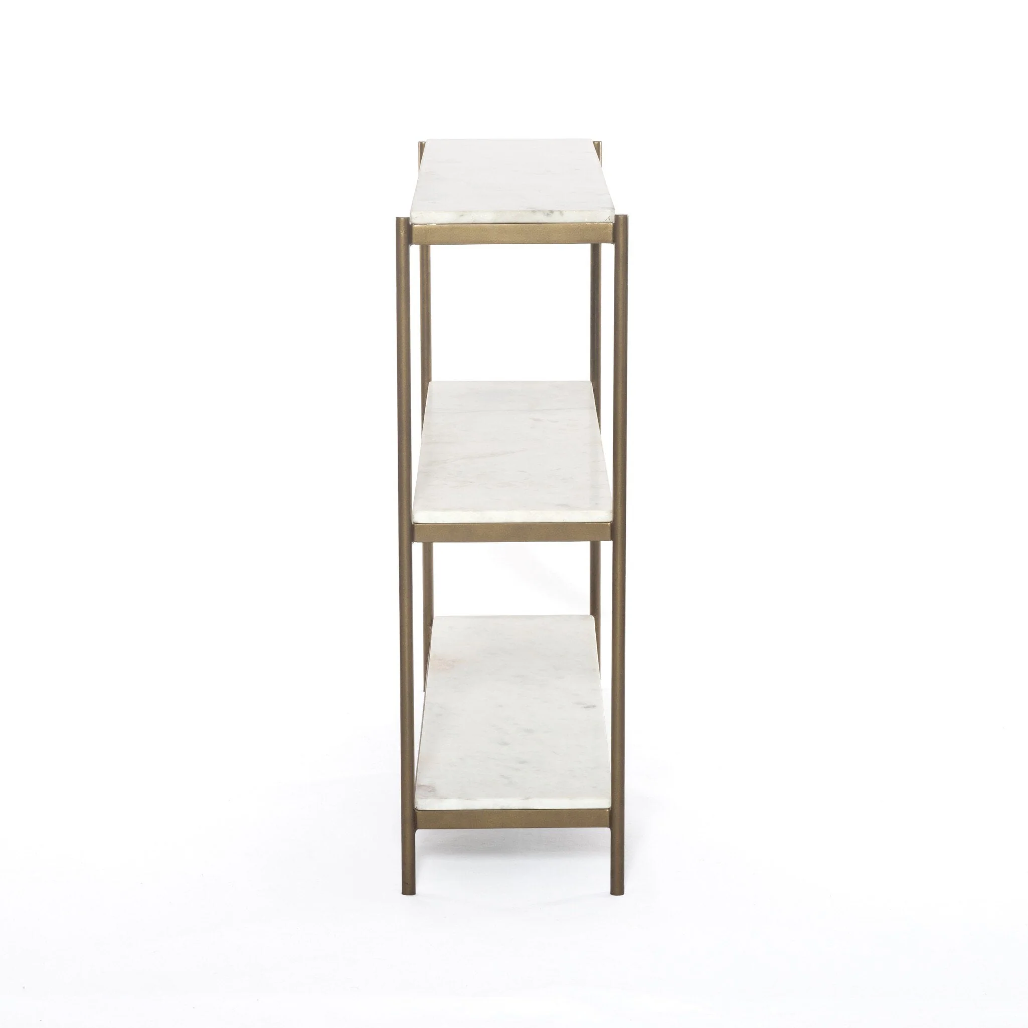 Felix Small Console Table - Polished White Marble - Image 3
