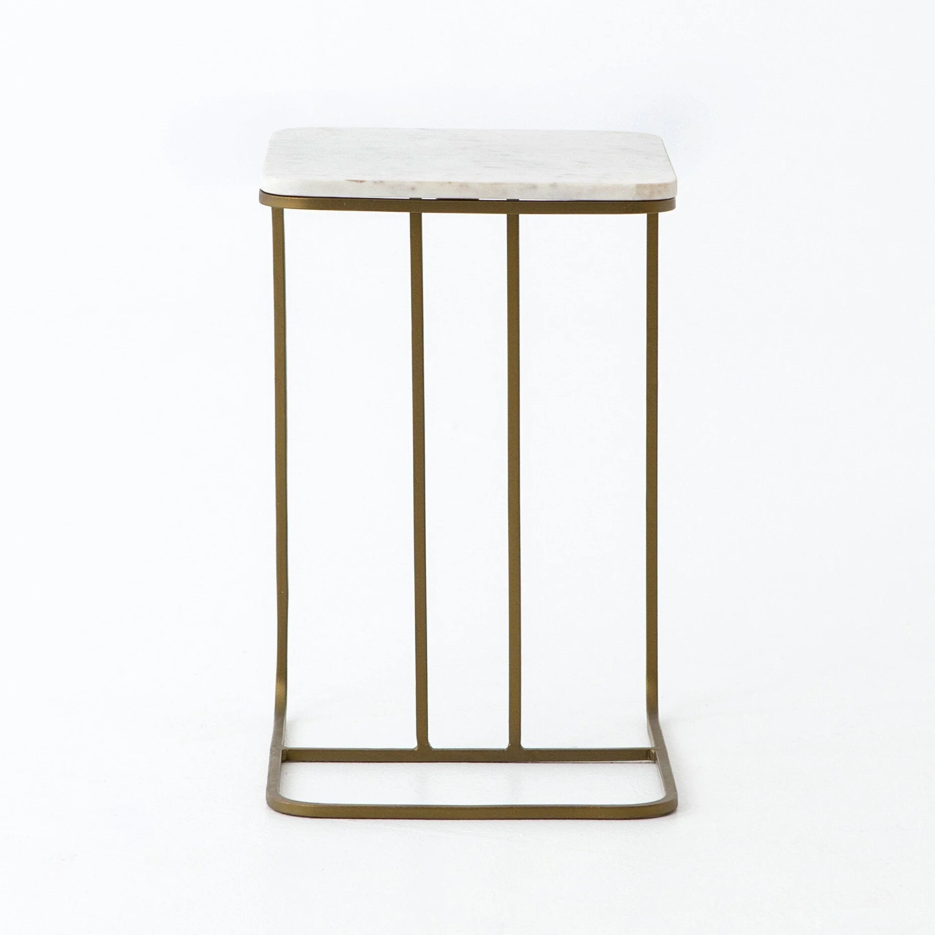 Adalley C Table – Polished White Marble
