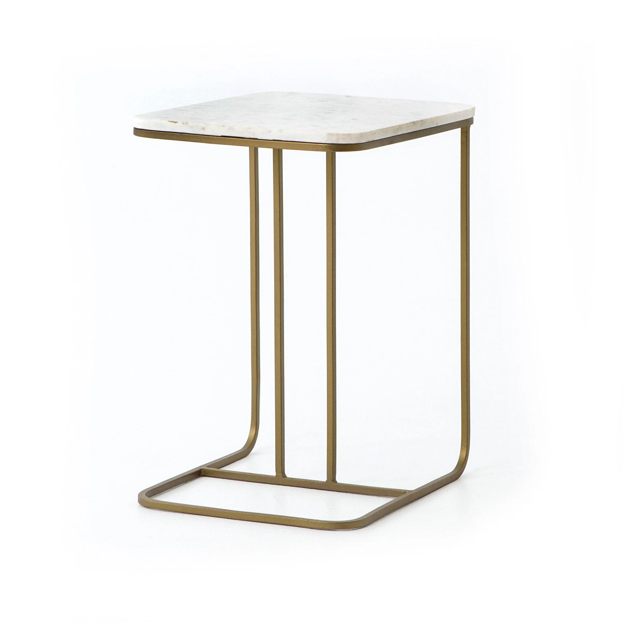 Adalley C Table - Polished White Marble - Image 2