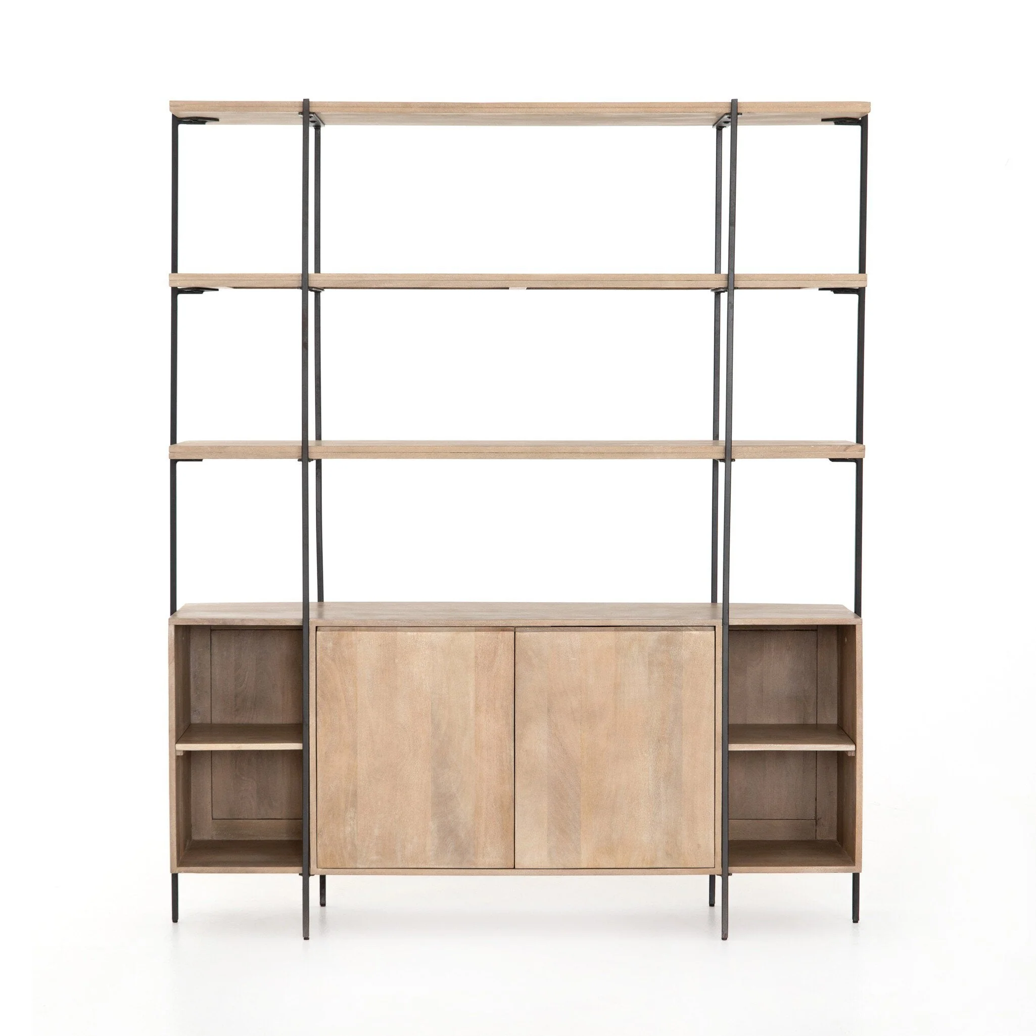 Elena Sideboard and Hutch – Satin Black