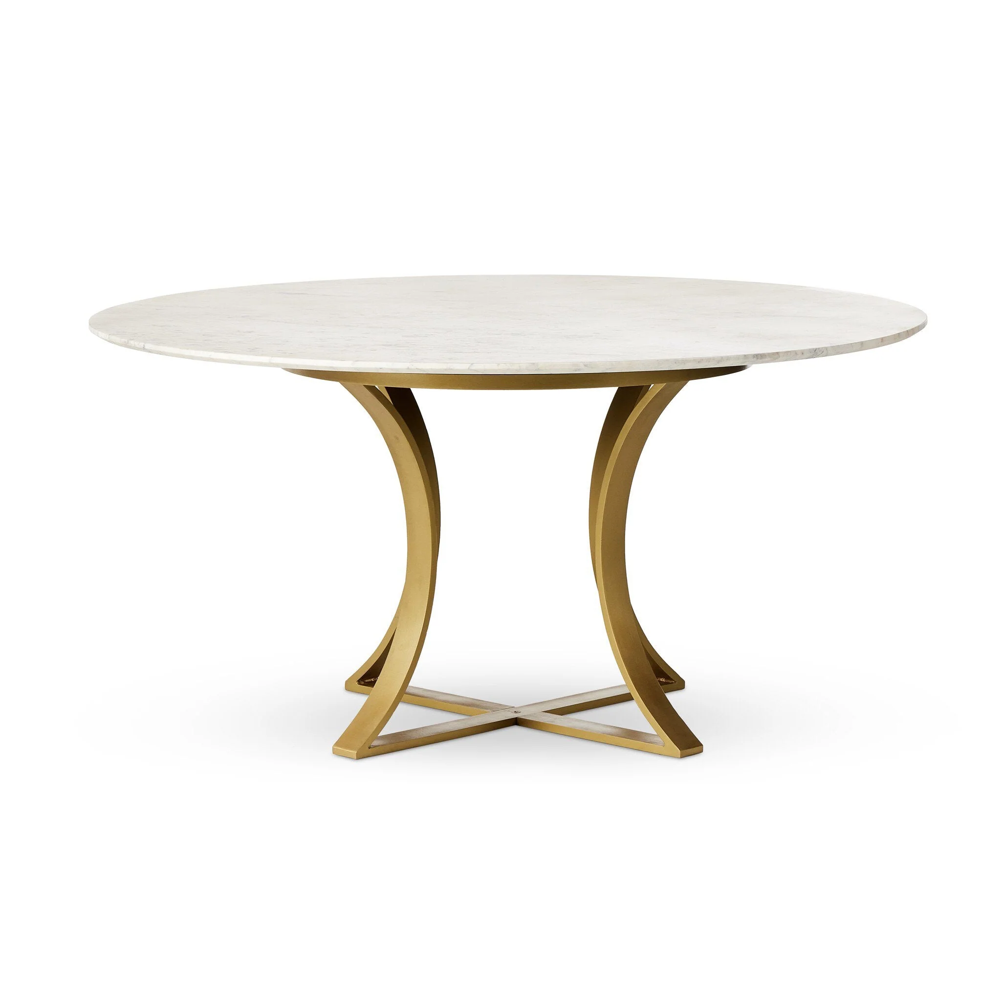 Gage Dining Table - Polished White Marble - Image 1