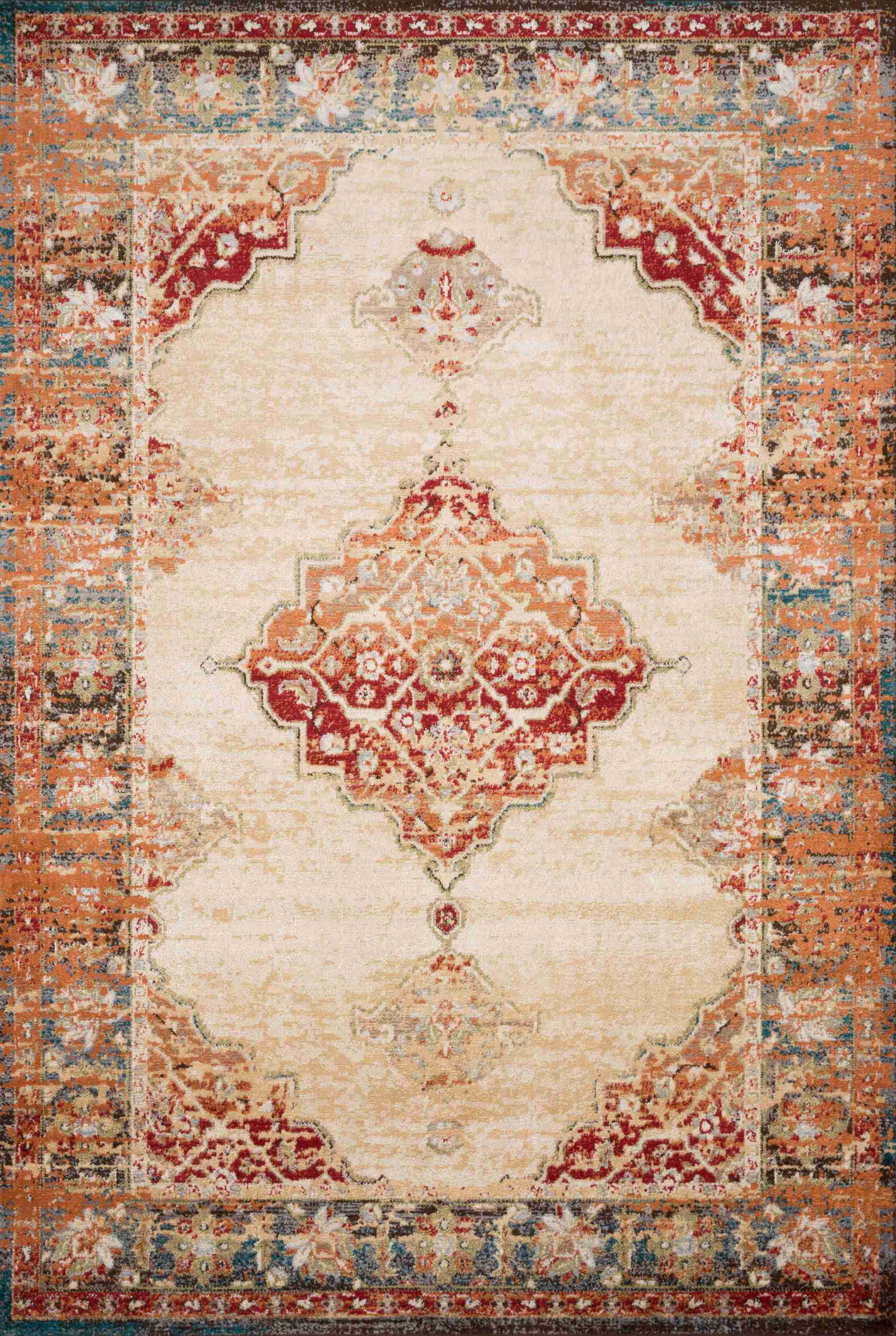 Loloi II | Isadora Collection | Ant. Ivory / Sunset | ISA-04 - Image 1