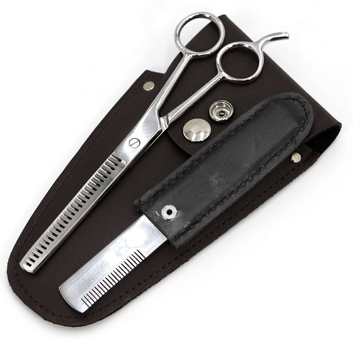 Jeffers Grooming Trim Kit #24412 – Professional Thinning Shears, Stripping Comb & Belt Case - Image 1