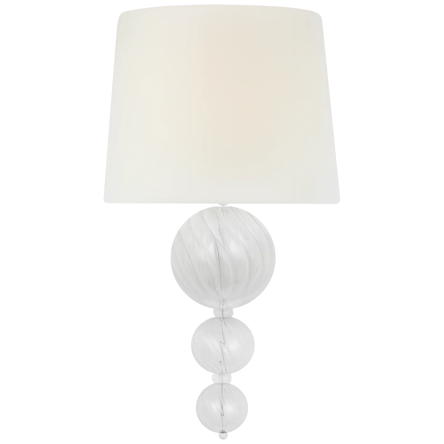 Talia 18" Sconce | Clear Swirled Glass | Linen Shade - Image 1