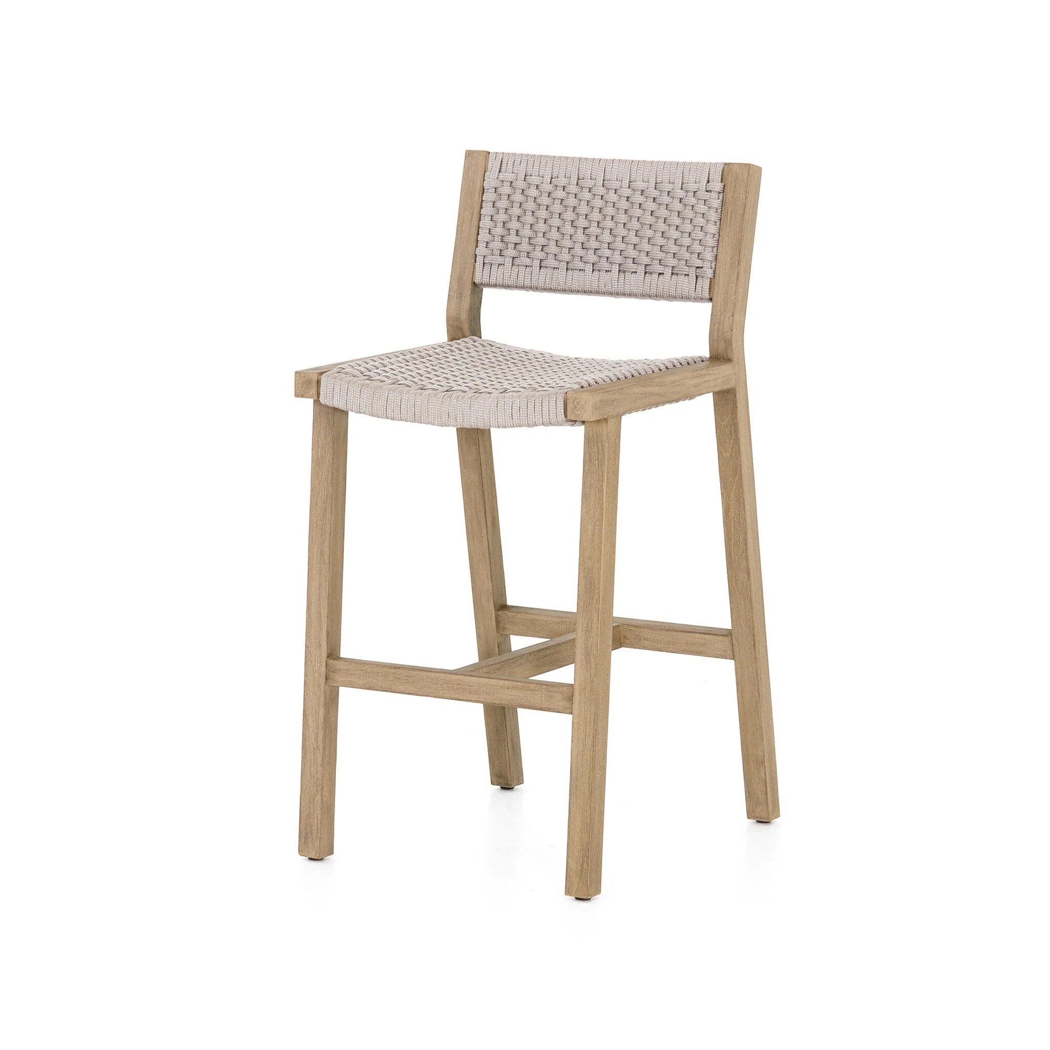 Delano Outdoor Bar Stool - Thick Grey Rope | Washed Brown - Image 2