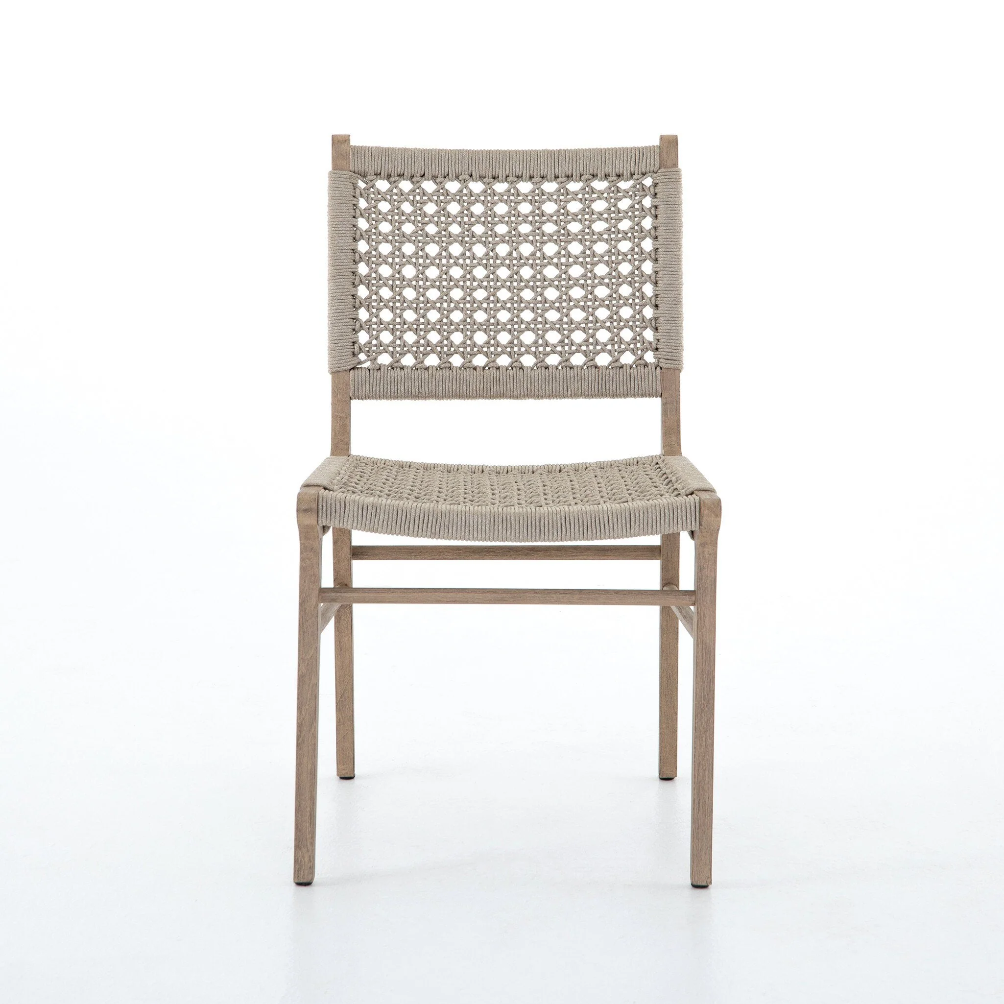 Delmar Outdoor Dining Chair - Ivory Rope | Washed Brown - Image 1