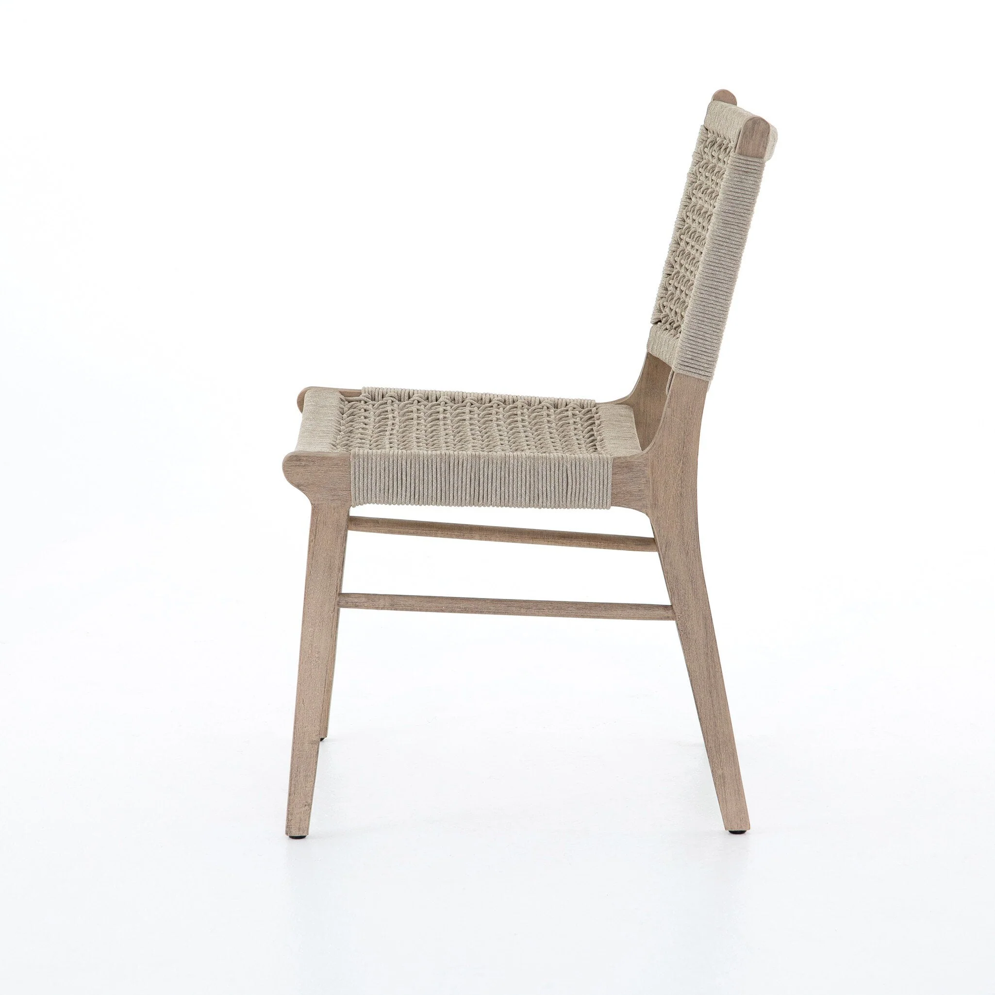 Delmar Outdoor Dining Chair - Ivory Rope | Washed Brown - Image 3