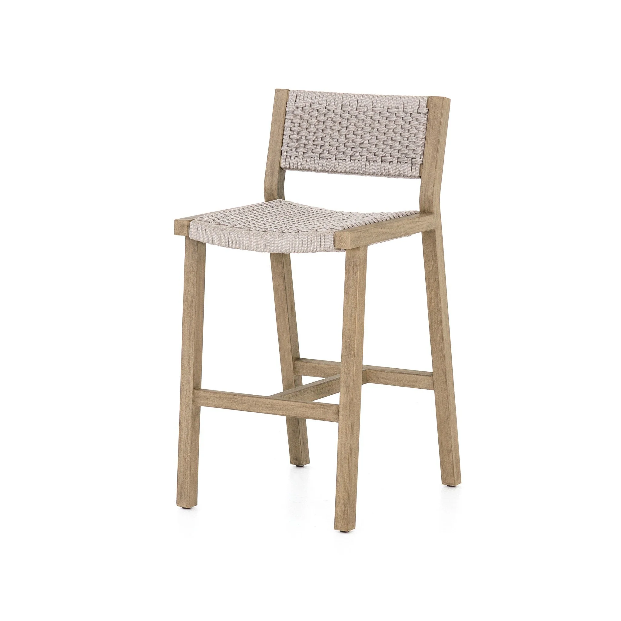 Delano Outdoor Counter Stool - Thick Grey Rope | Washed Brown - Image 2