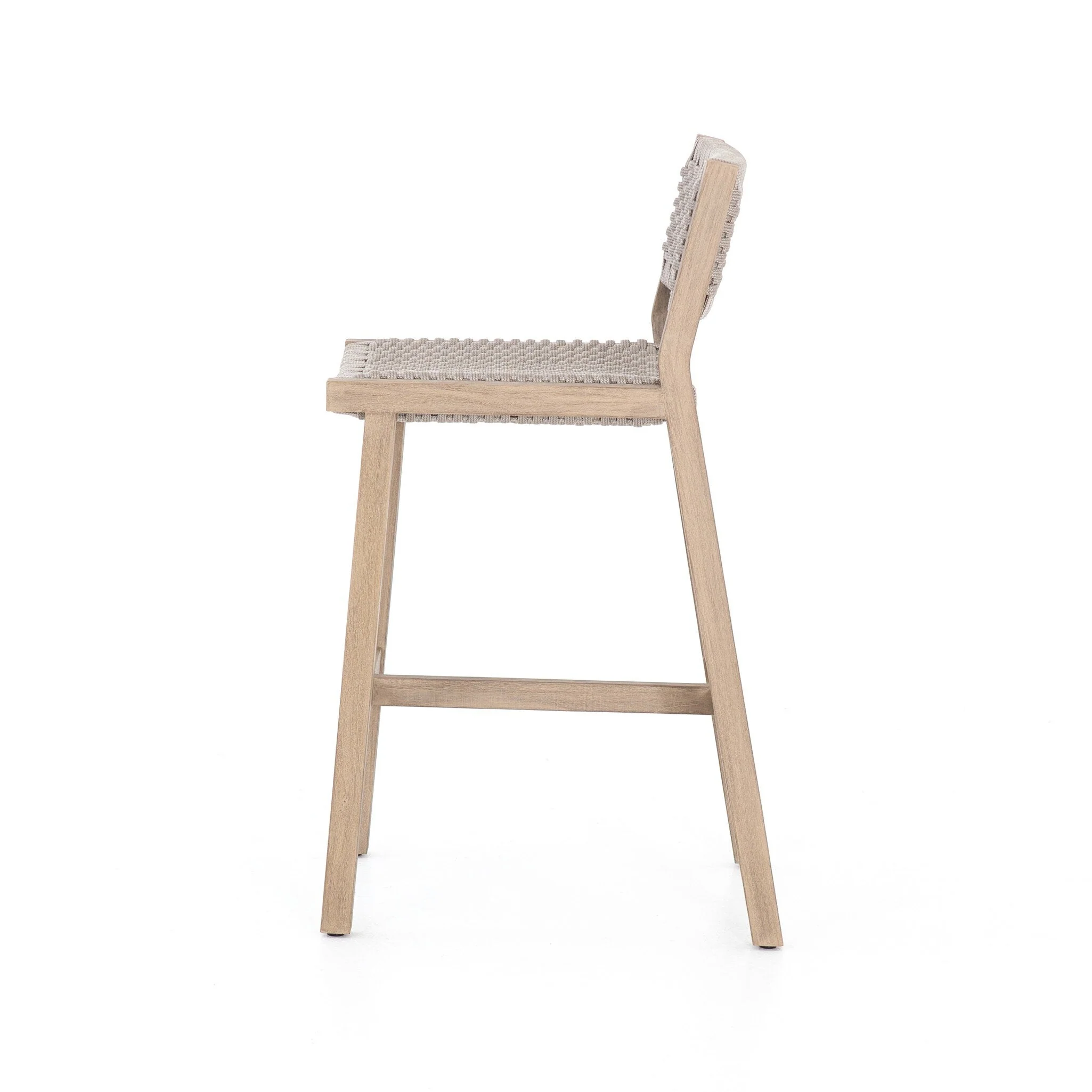 Delano Outdoor Counter Stool - Thick Grey Rope | Washed Brown - Image 3