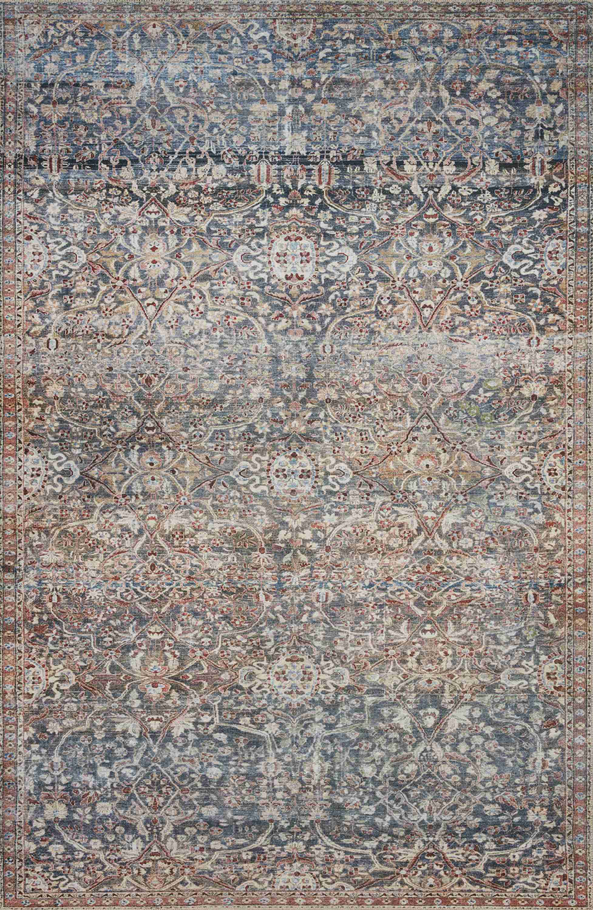 Chris Loves Julia x Loloi | Jules Collection | Denim / Spice | 46209 - Image 1