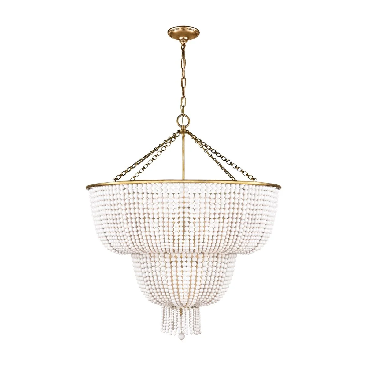 Jacqueline Two-Tier Chandelier in Antique Brass - Image 1