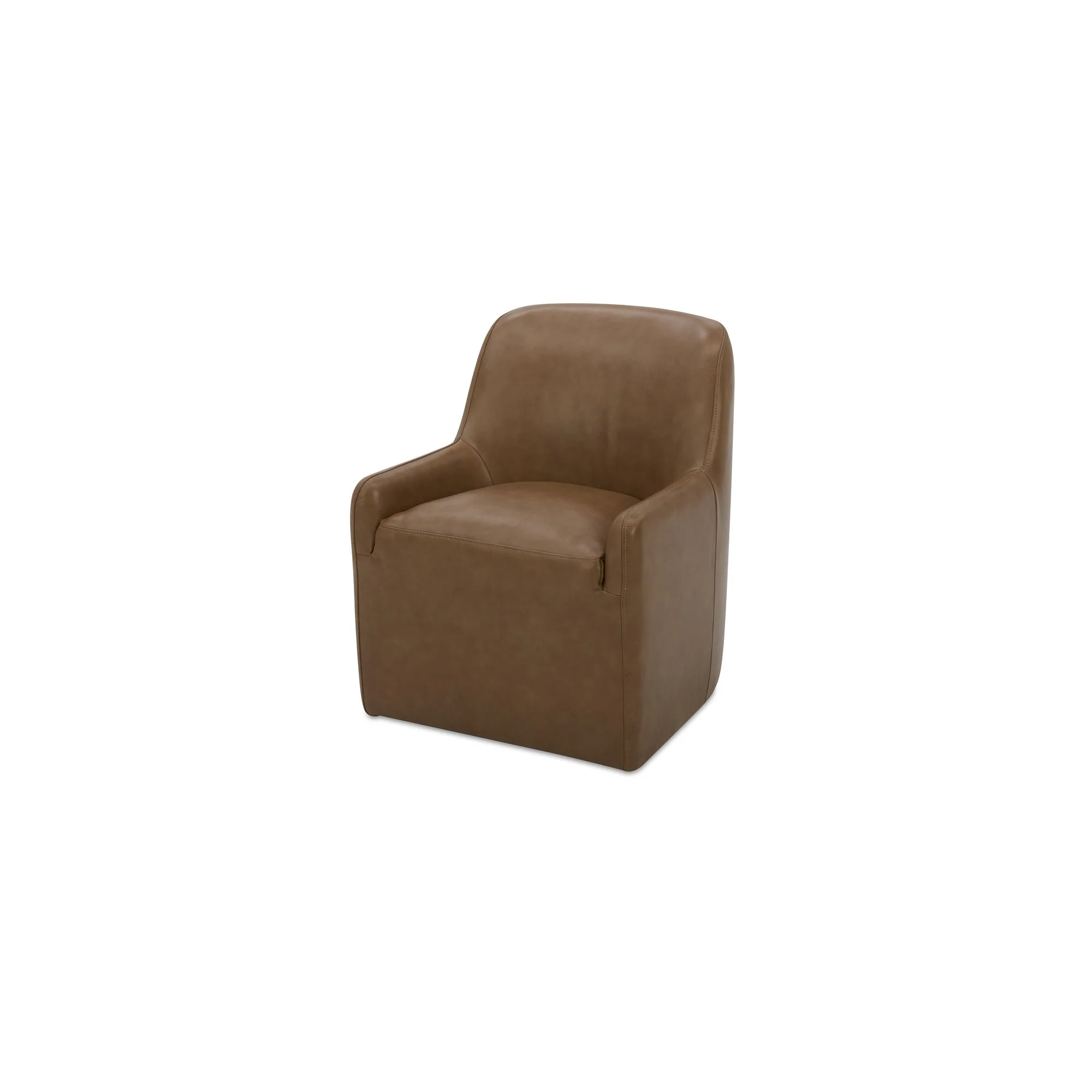 Maisie Rolling Dining Chair Tan Leather - Image 2