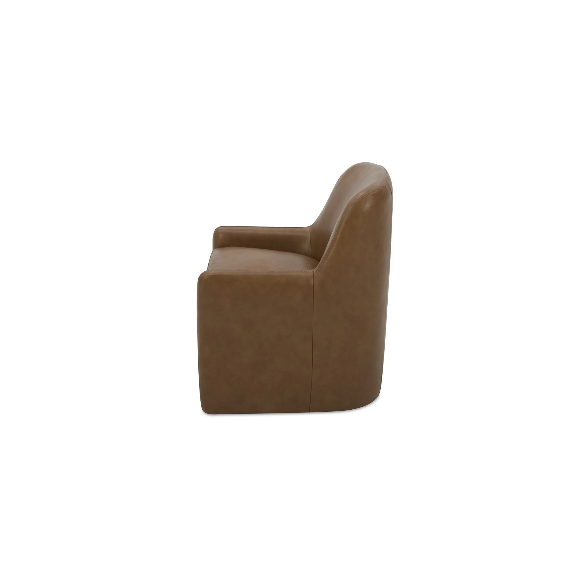 Maisie Rolling Dining Chair Tan Leather - Image 3