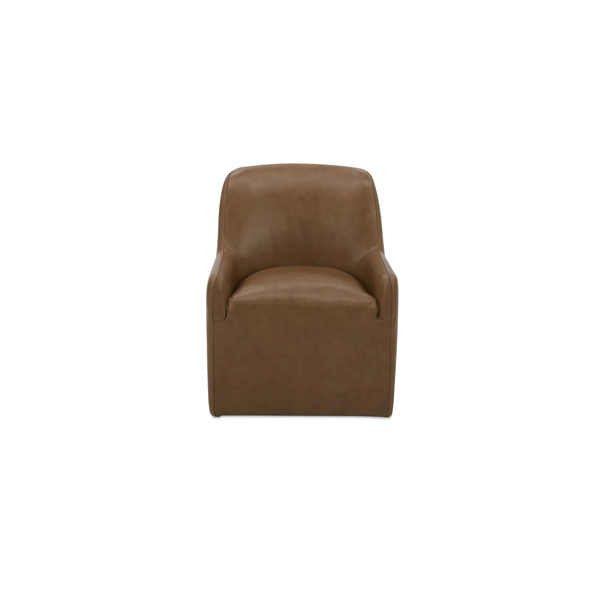 Maisie Rolling Dining Chair Tan Leather - Image 1