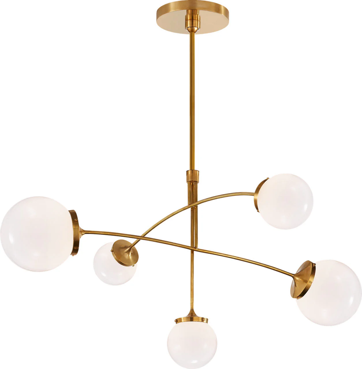 Prescott Medium Mobile Chandelier | Soft Brass | White Glass - Image 1