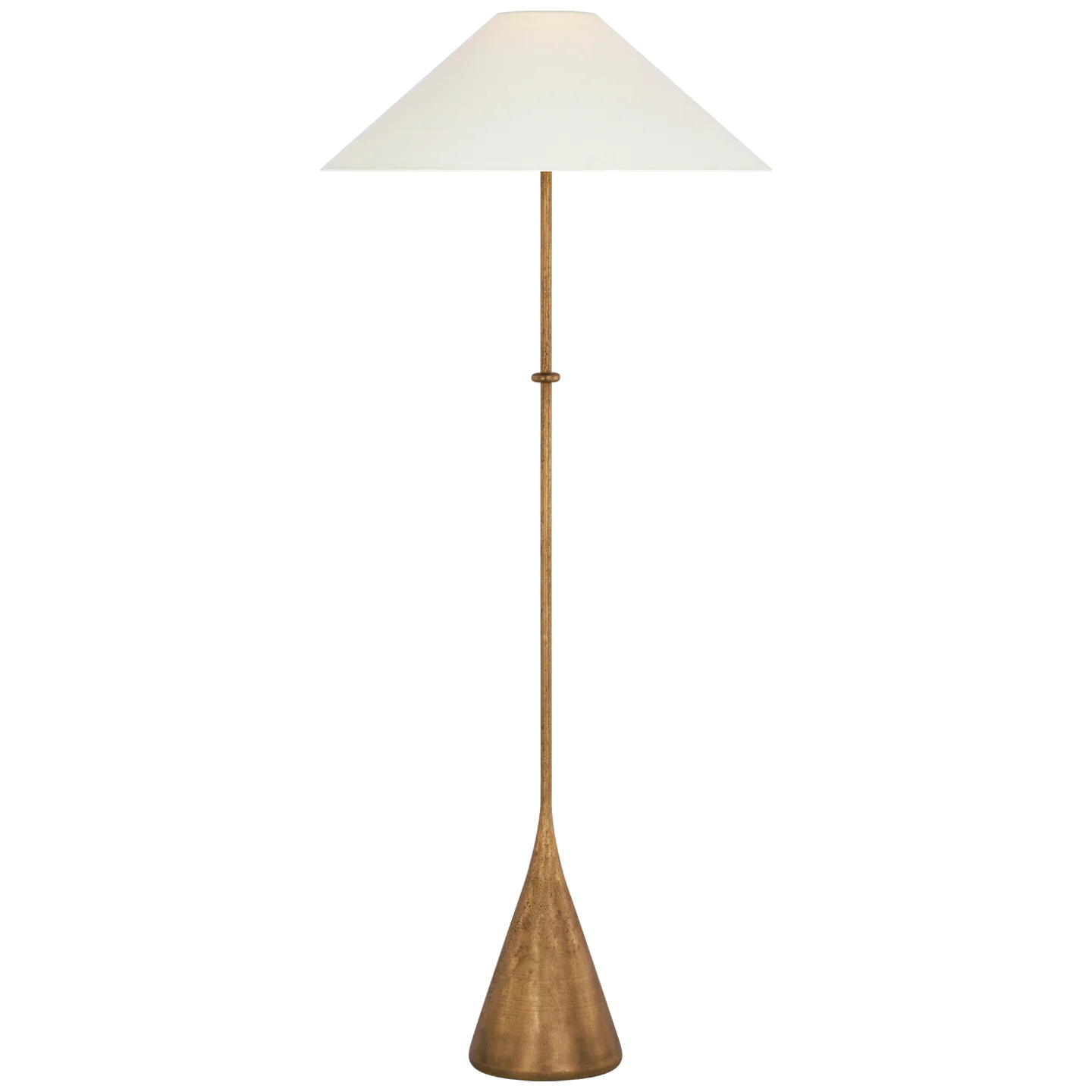 Zealous 62" Floor Lamp | Museum Brass | Linen Shade - Image 1