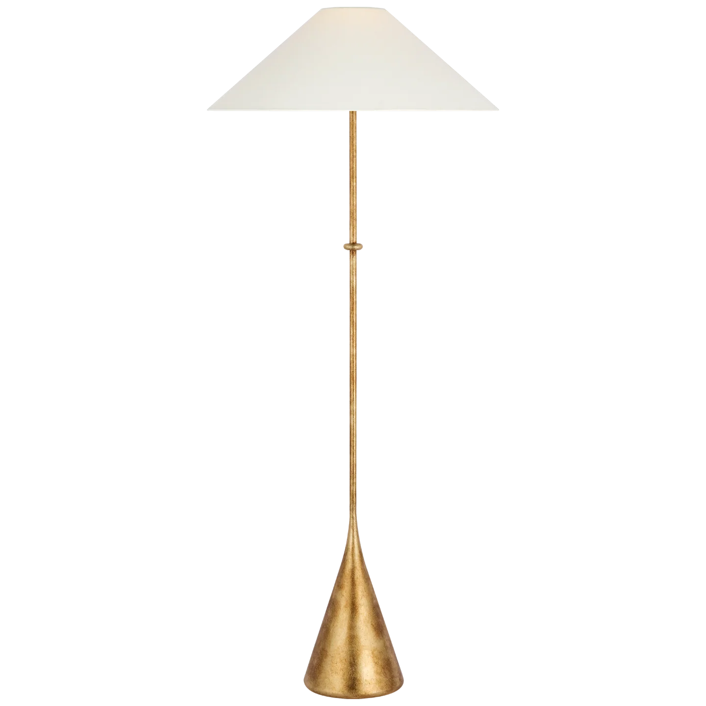 Zealous 62" Floor Lamp | Museum Gild | Linen Shade - Image 1