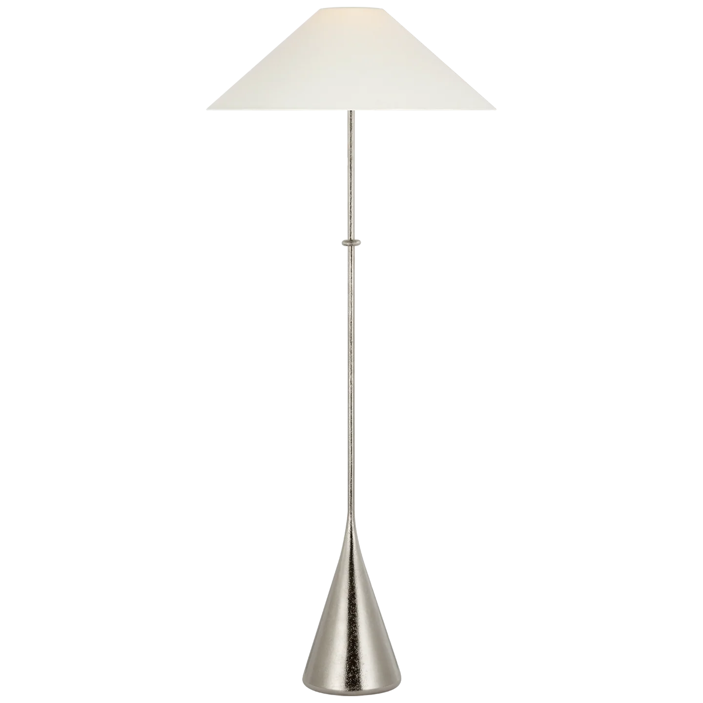 Zealous 62" Floor Lamp | Museum Nickel | Linen Shade - Image 1