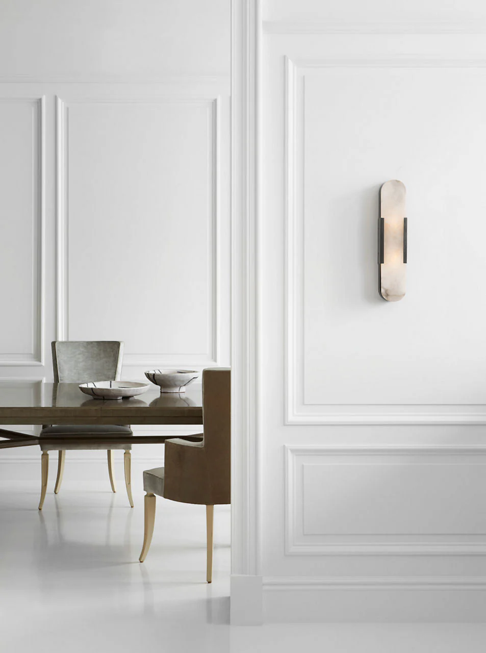 Melange Elongated Sconce | Bronze | Alabaster - Image 2