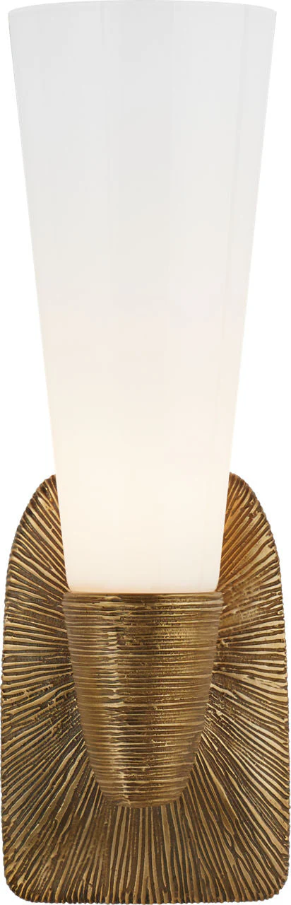 Utopia Small Single Bath Sconce | Gild | White Glass